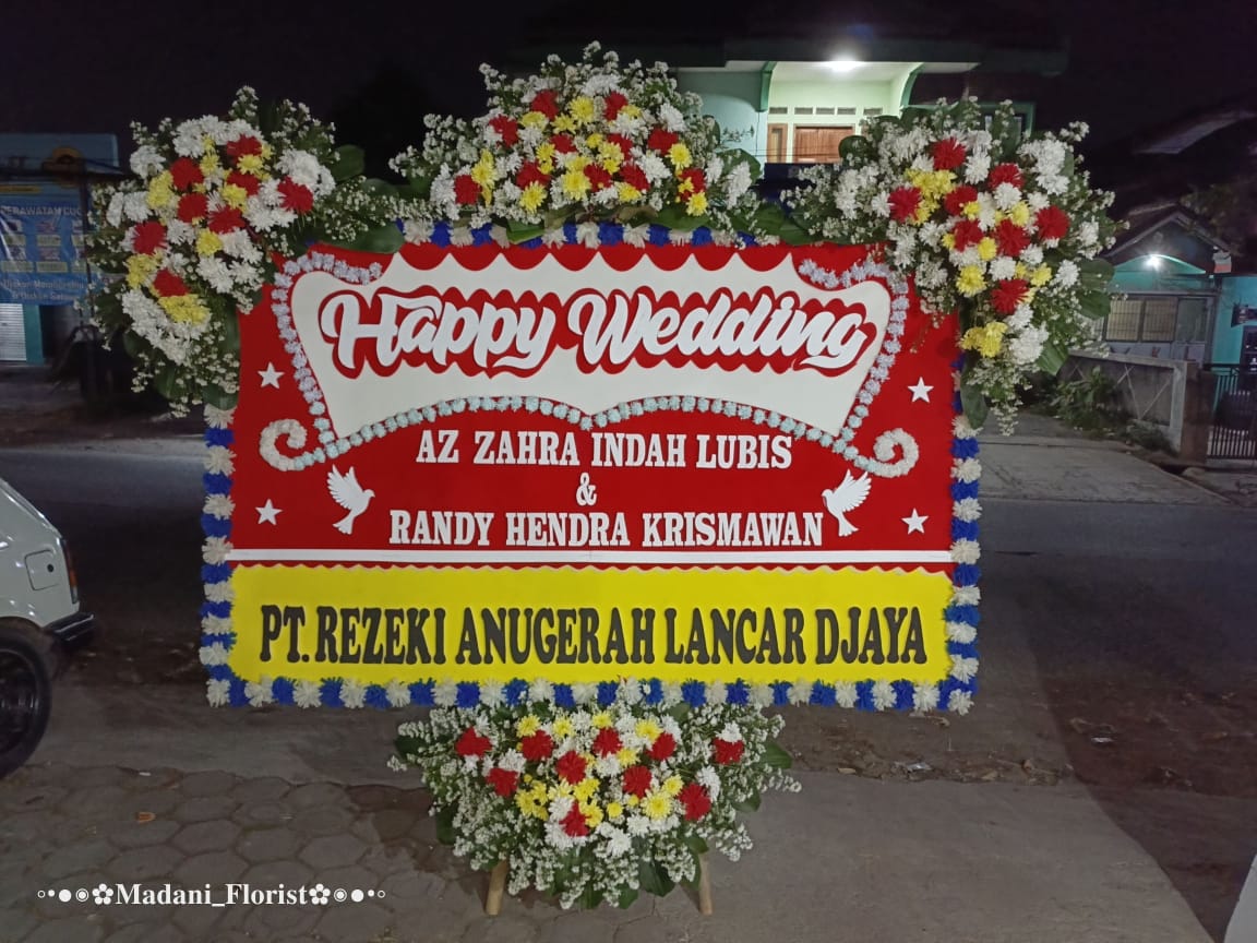 bunga papan pernikahan