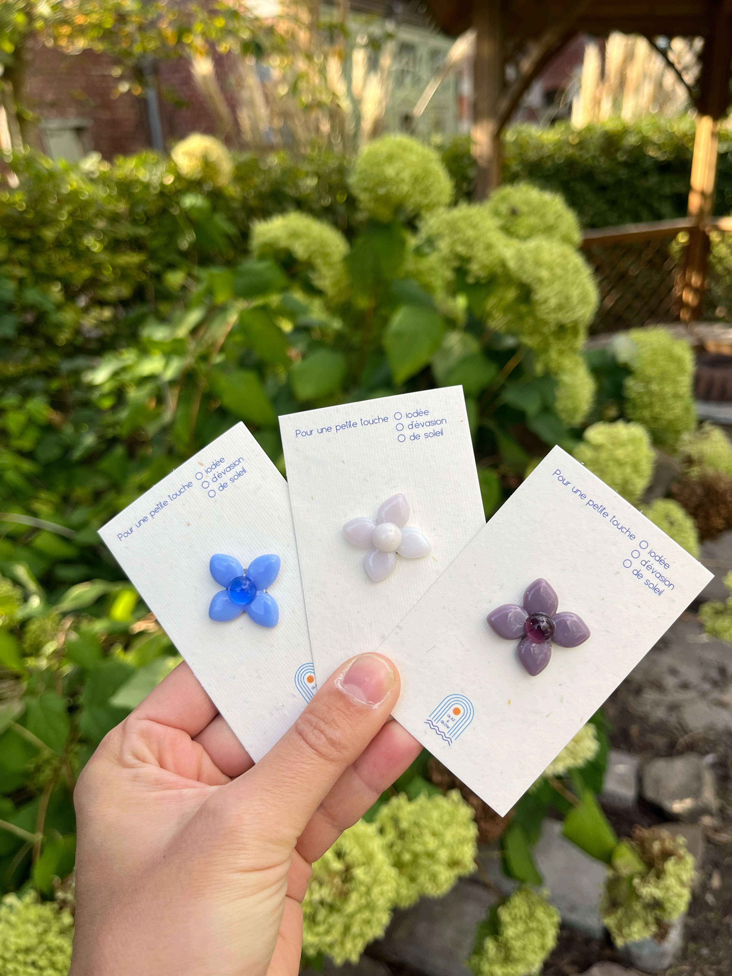 Broche pin's hortensia