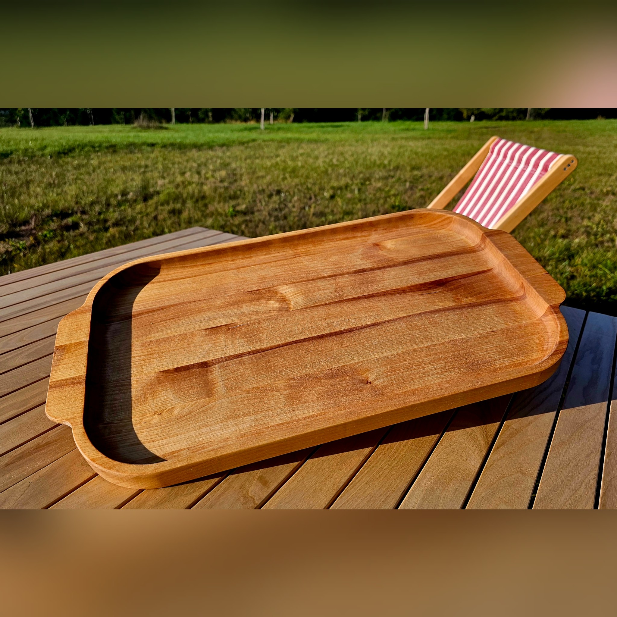 Stačiakampis medinis padėklas