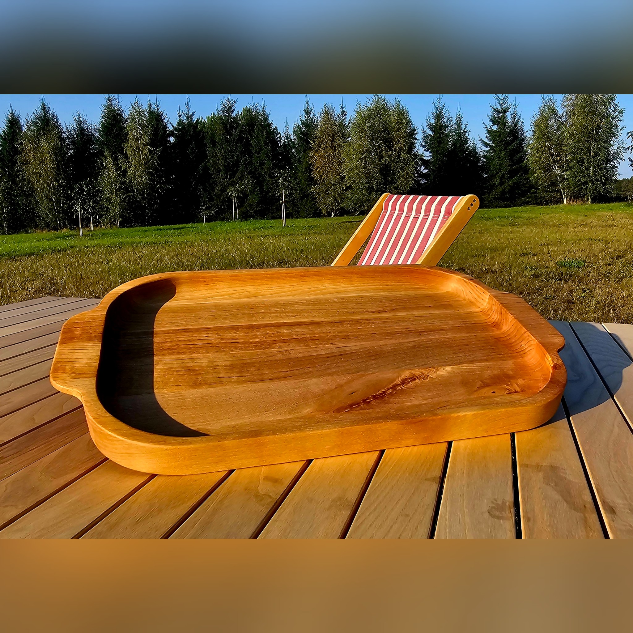 Stačiakampis medinis padėklas