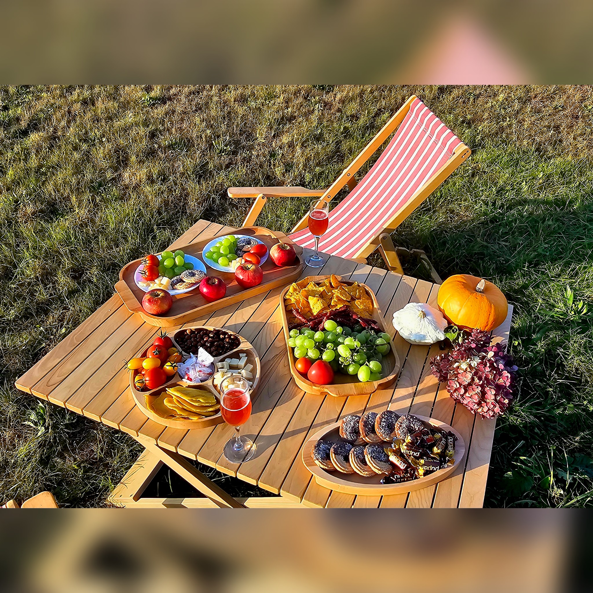 Stačiakampis medinis padėklas