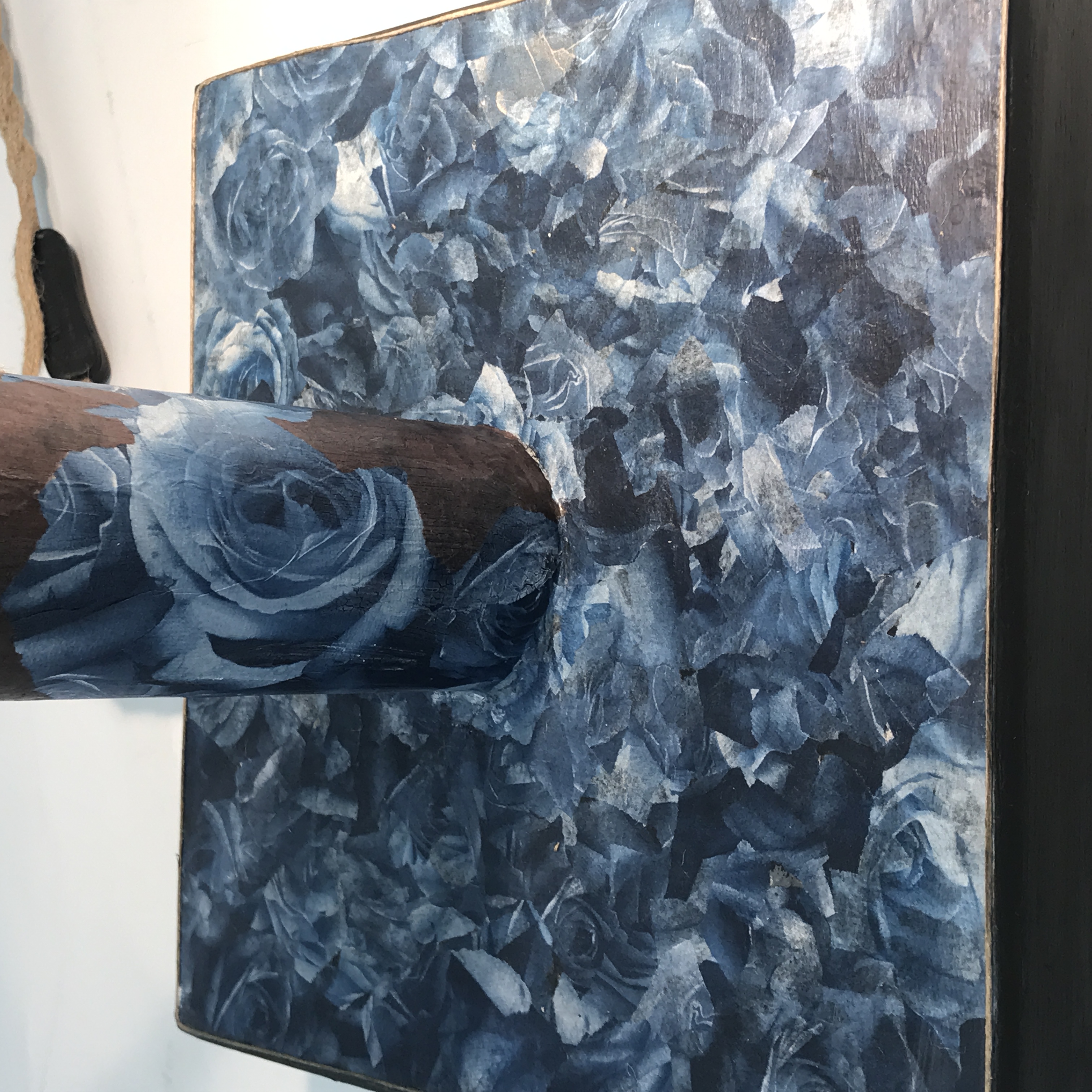 Lampe branche fleur bleu