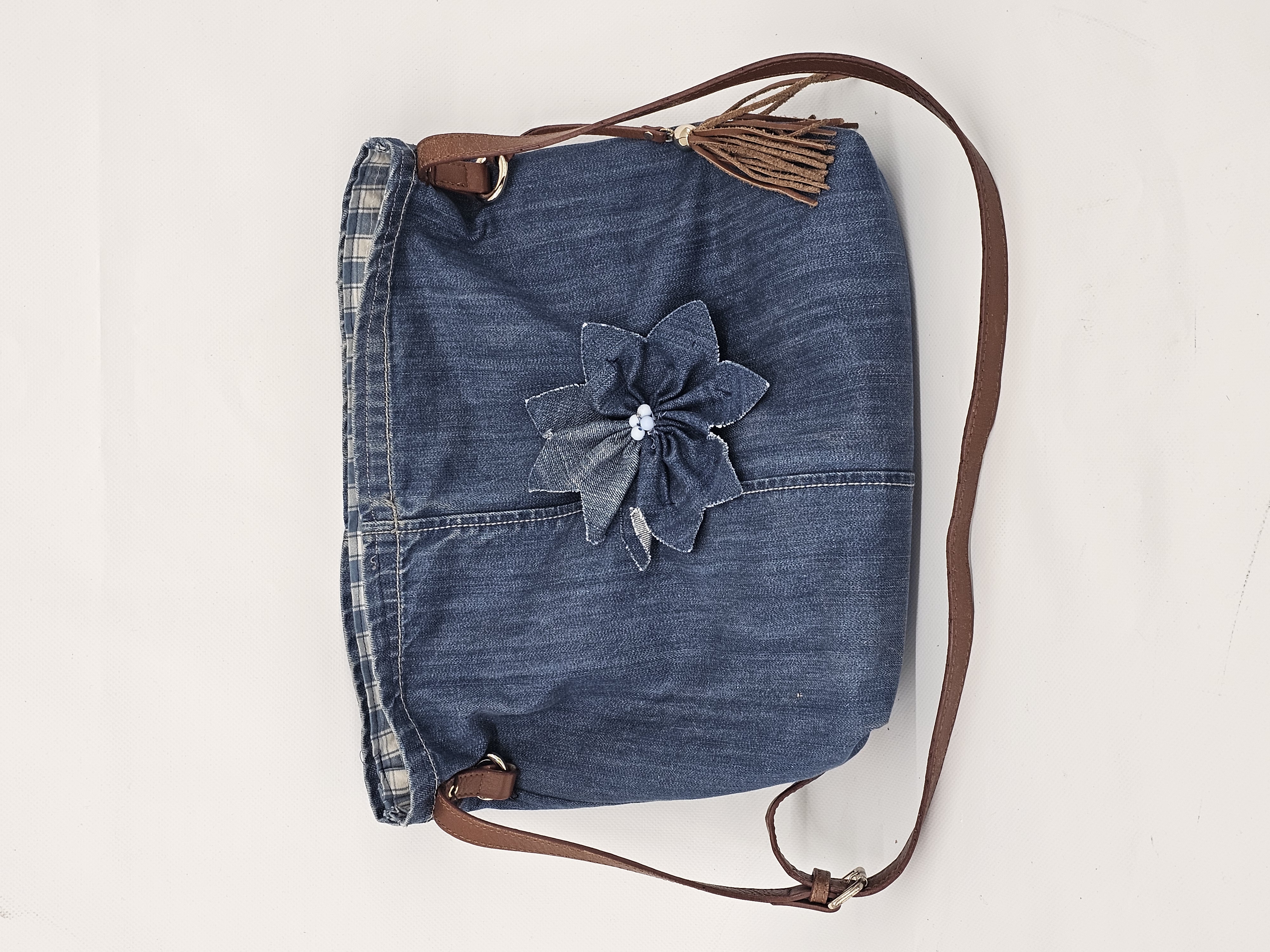 Sac mono fleur jeans