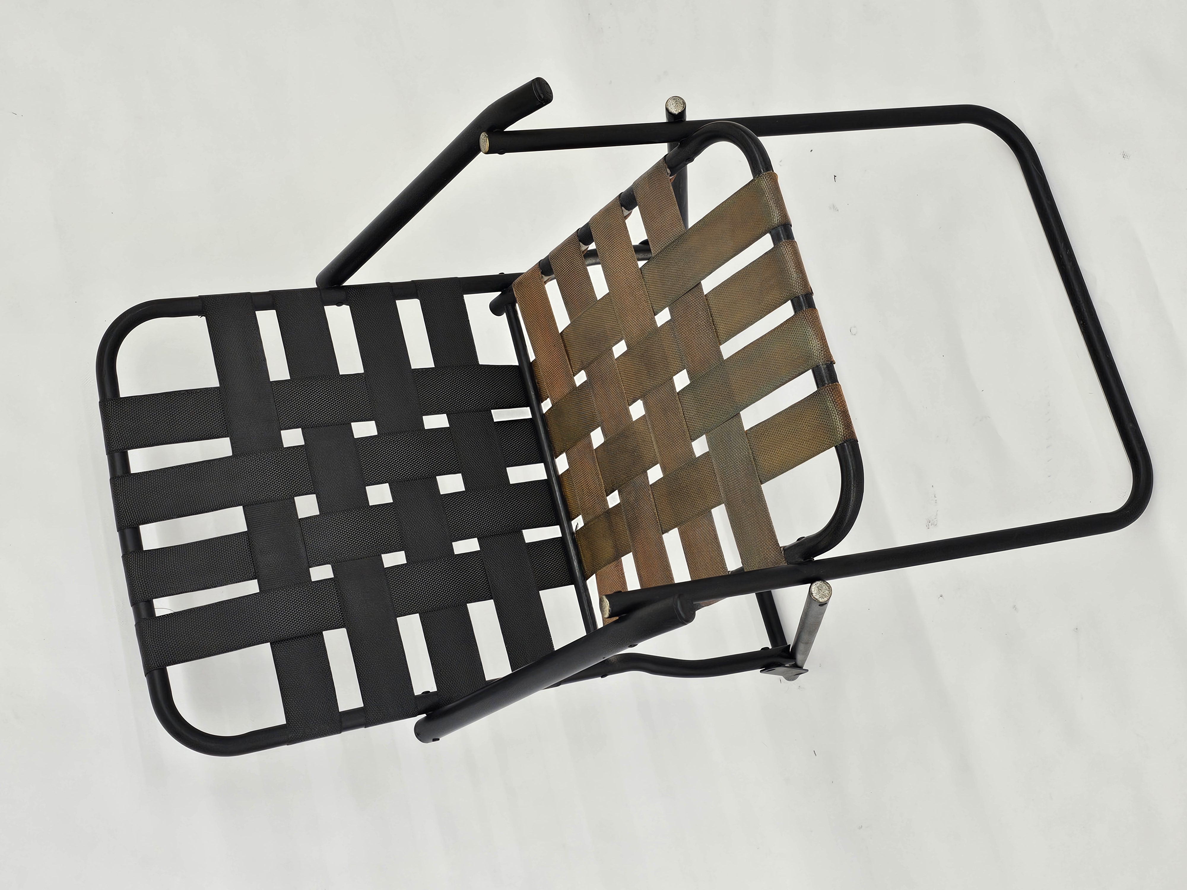 Chaise pliante bandes croisées