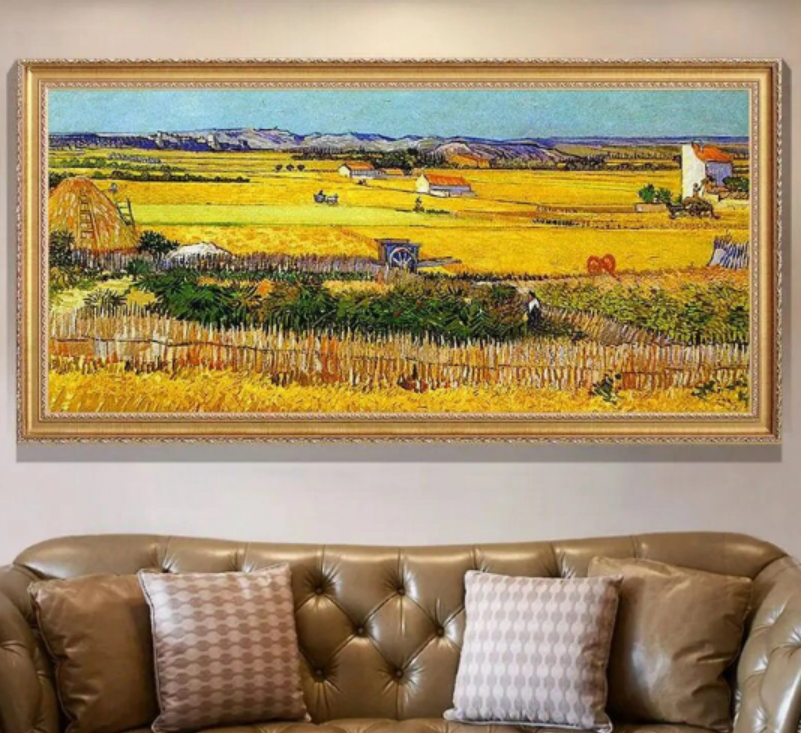 Harvest at La Crau by Vincent Van Gogh reproduction