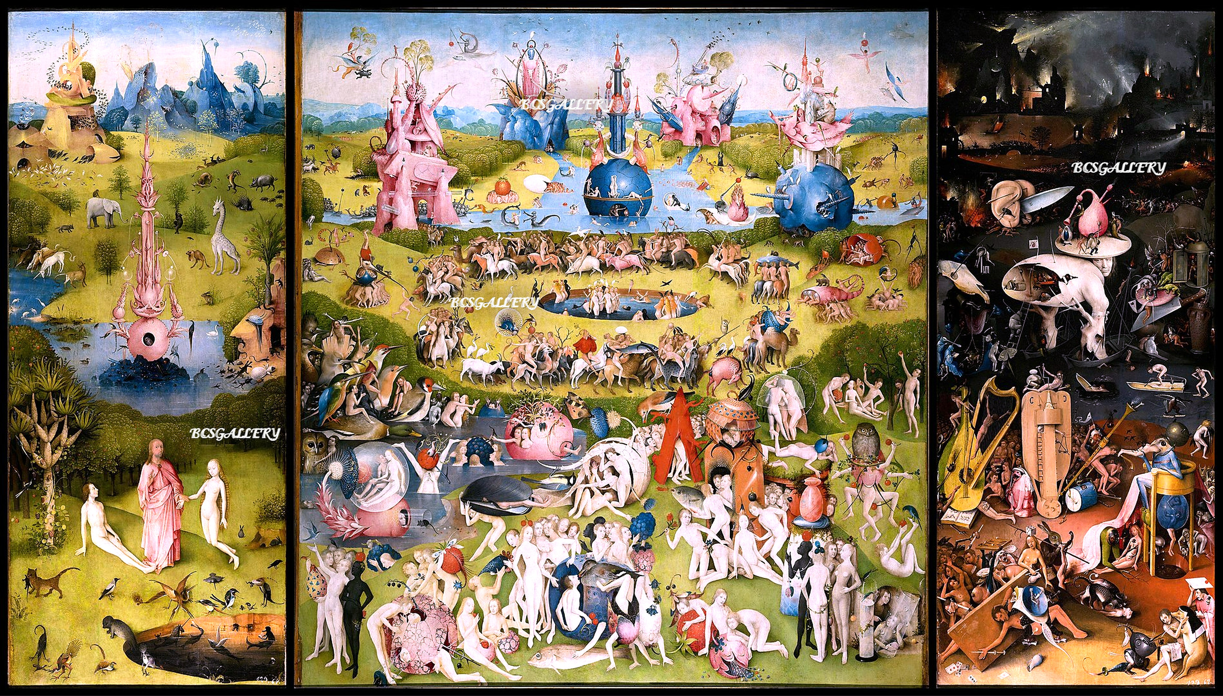 The Garden of Earthly Delights Triptych by Hieronymus Bosch Reproduction