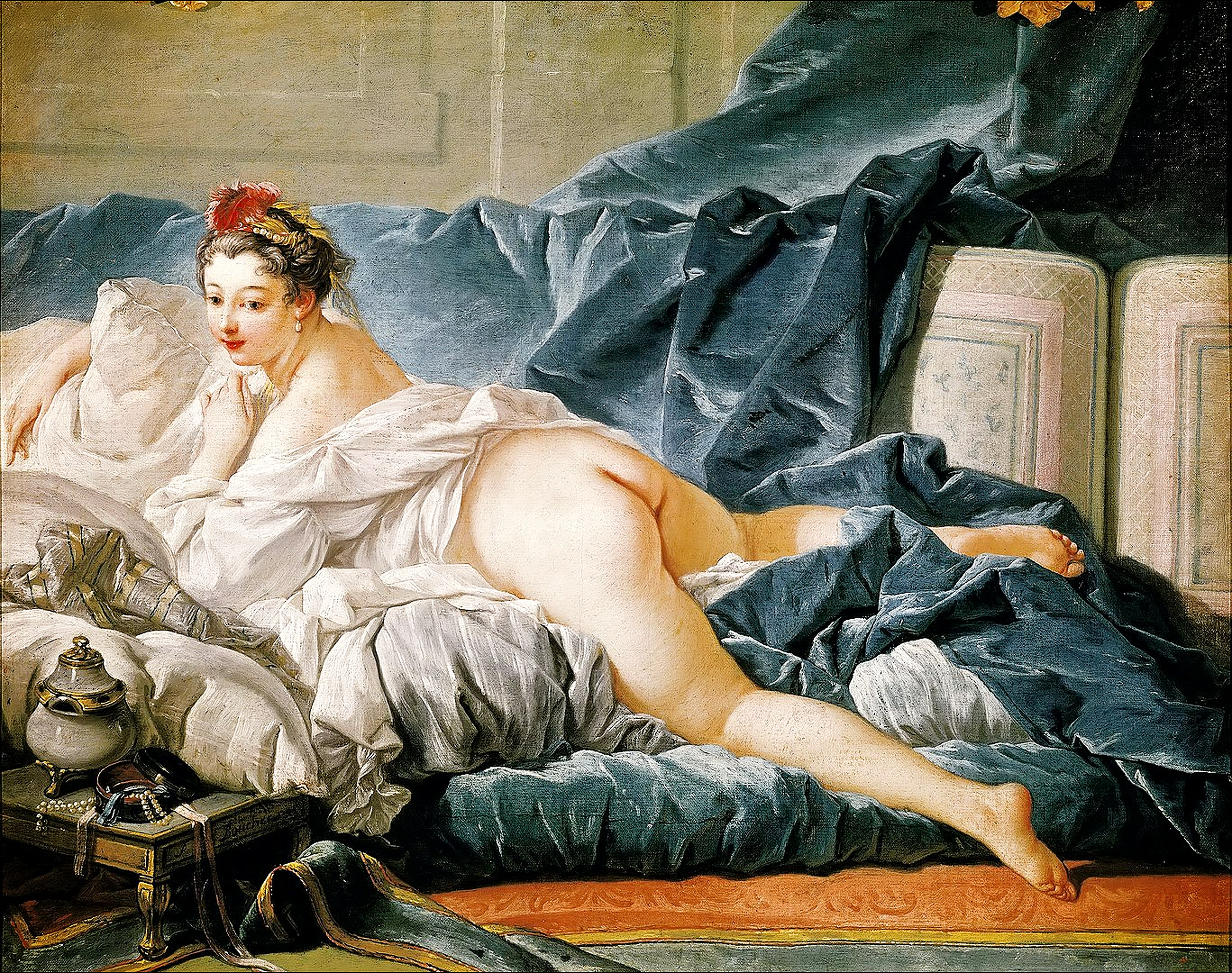 The Brunette Odalisque by François Boucher Reproduction