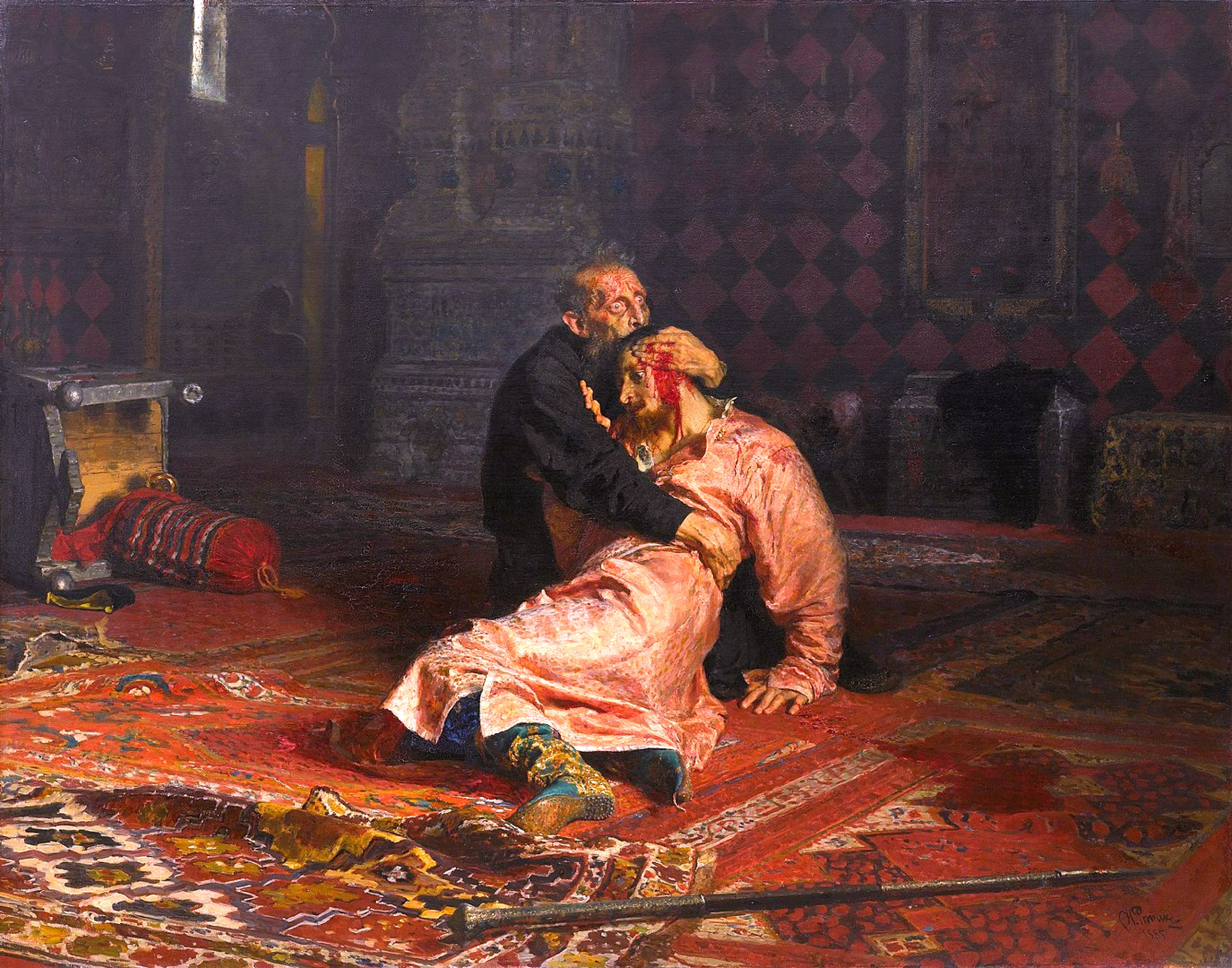 Ivan the Terrible and His Son Ivan (on 16 November 1581) by Ilya Repin reproduction