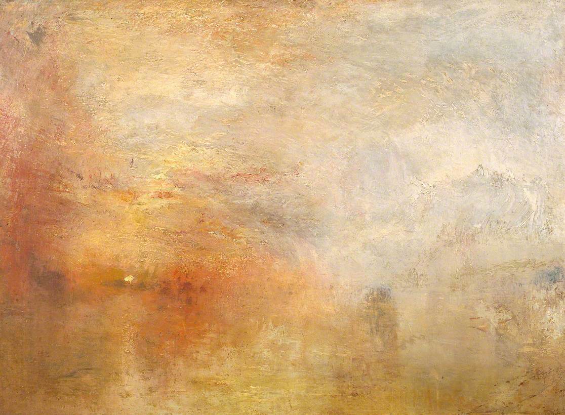 Sun Setting Over a Lake by Joseph Mallord William Turner reproduction
