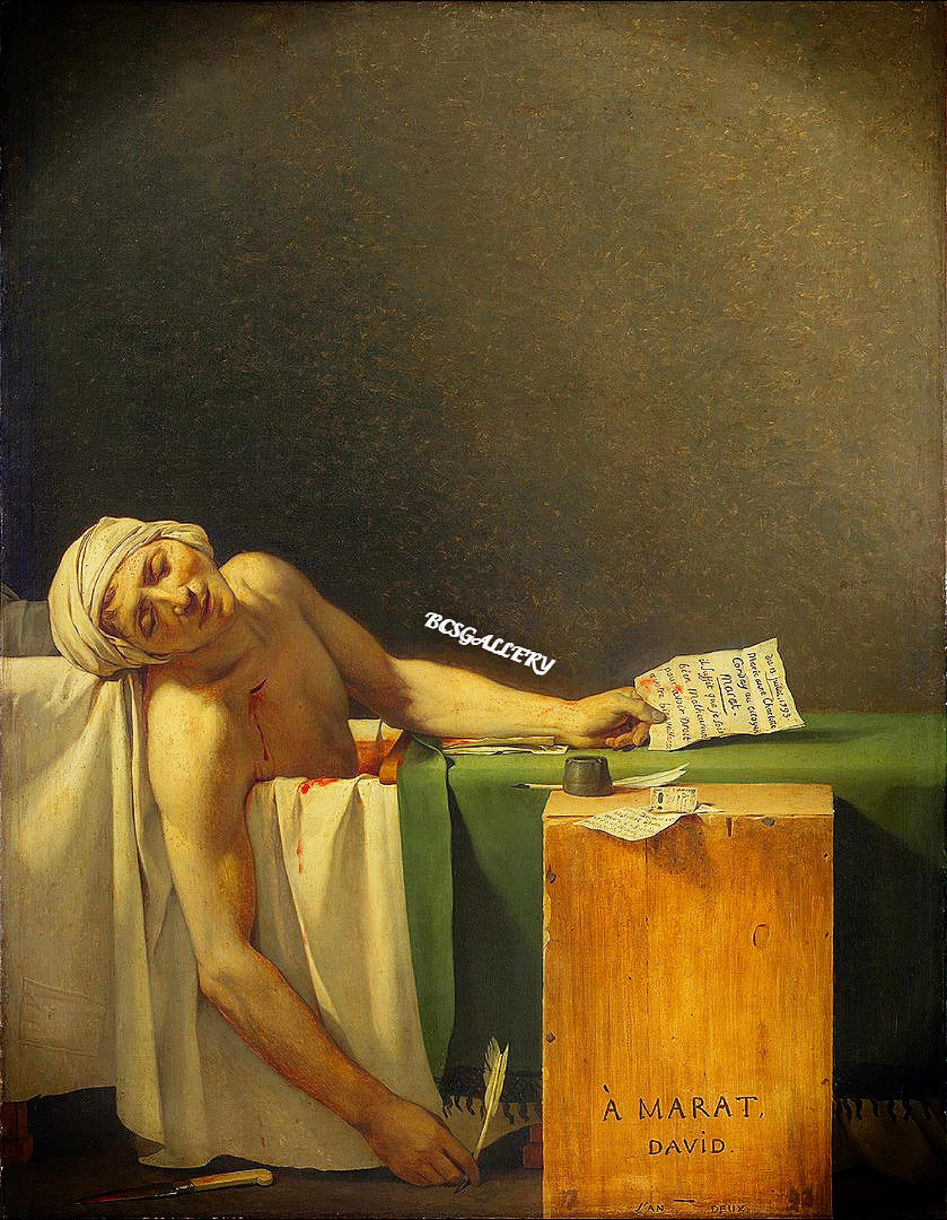 The Death of Marat by Jacques-Louis David Reproduction