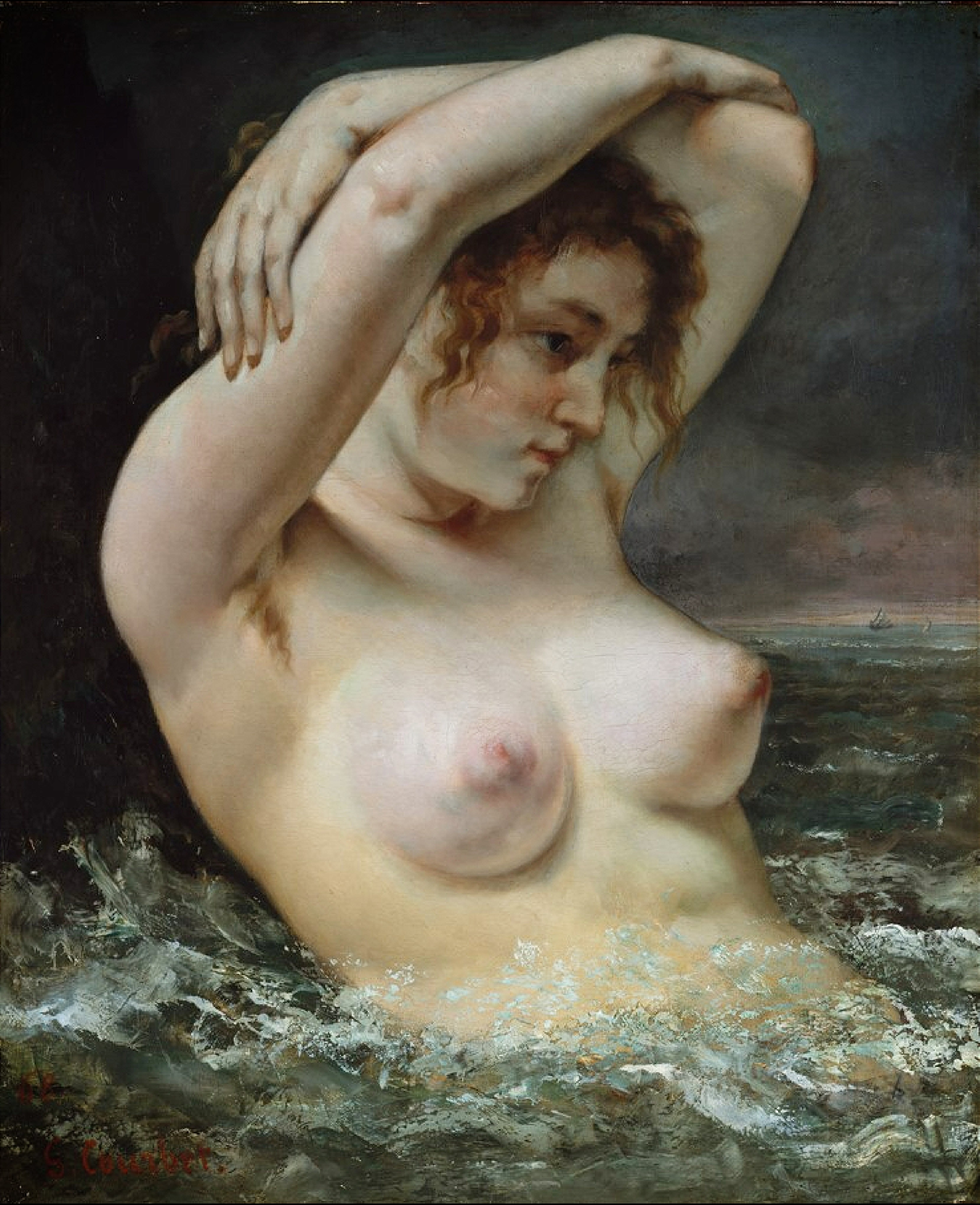La Femme à la vague by Gustave Courbet Reproduction