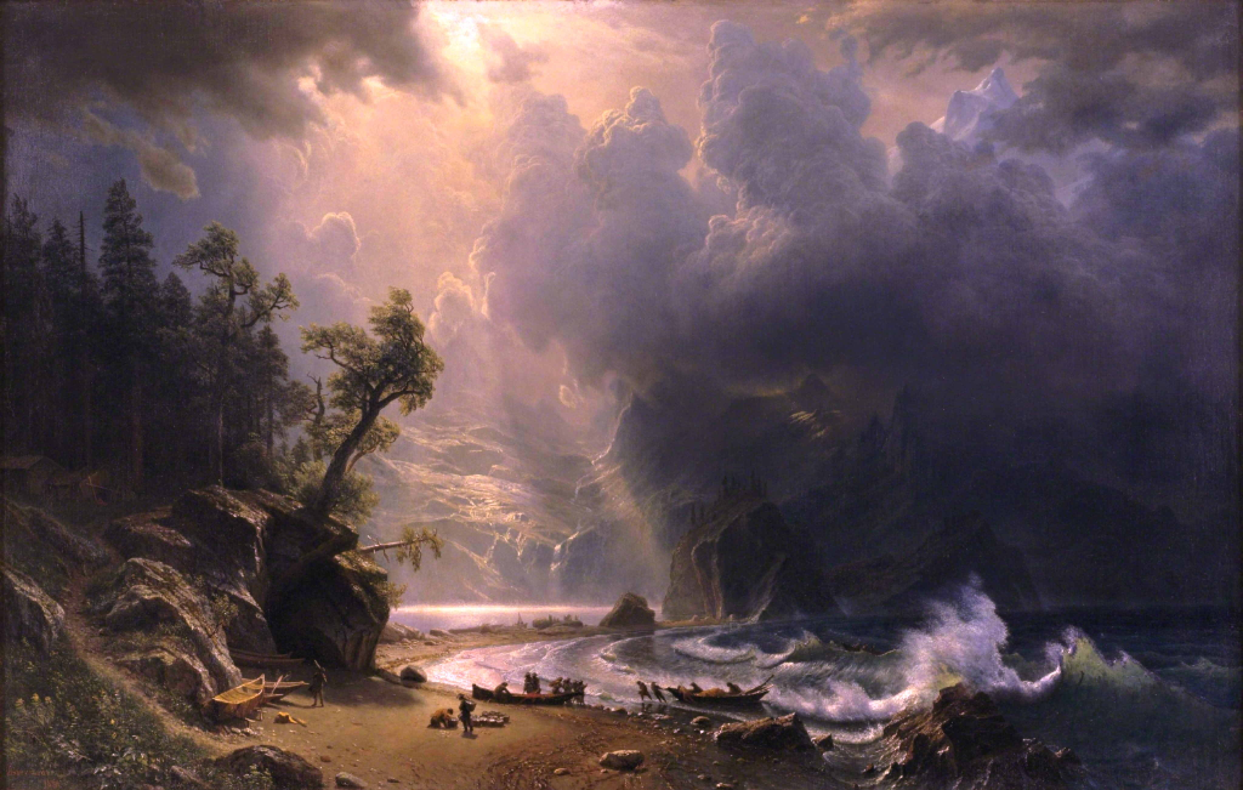 Puget Sound on the Pacific Coast by Albert Bierstadt Reproduction