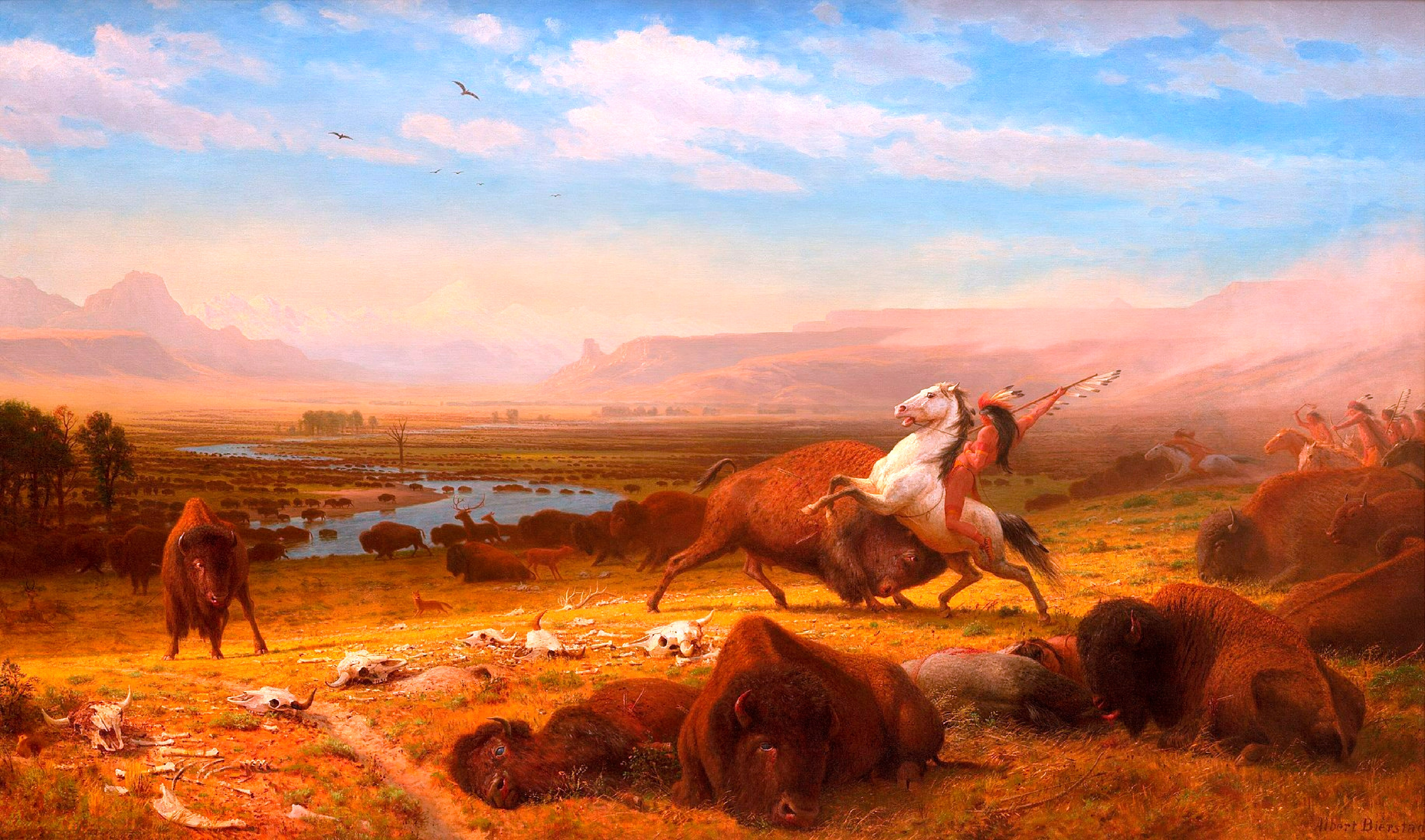 The Last of the Buffalo by Albert Bierstadt Reproduction