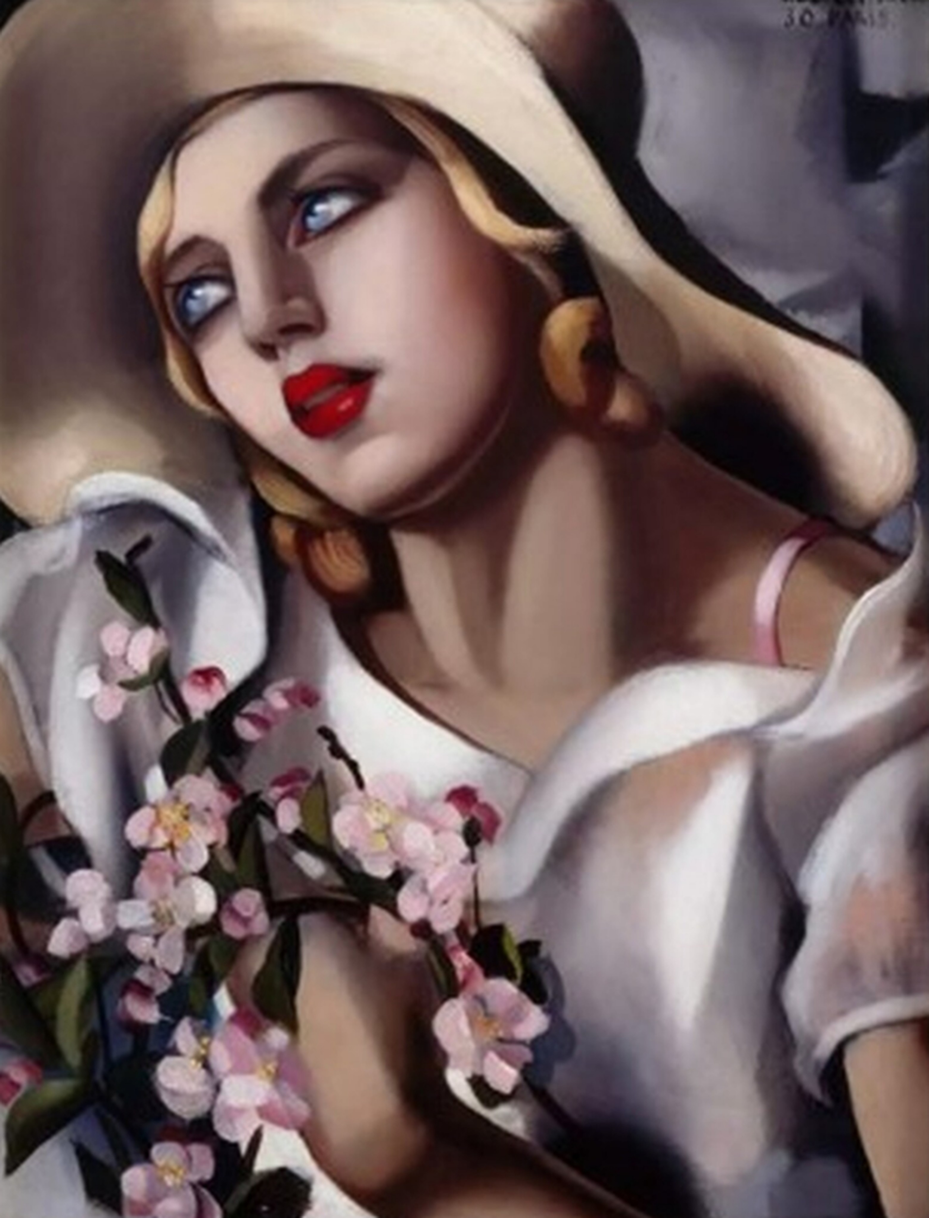 The Straw Hat by Tamara de Lempicka Reproduction