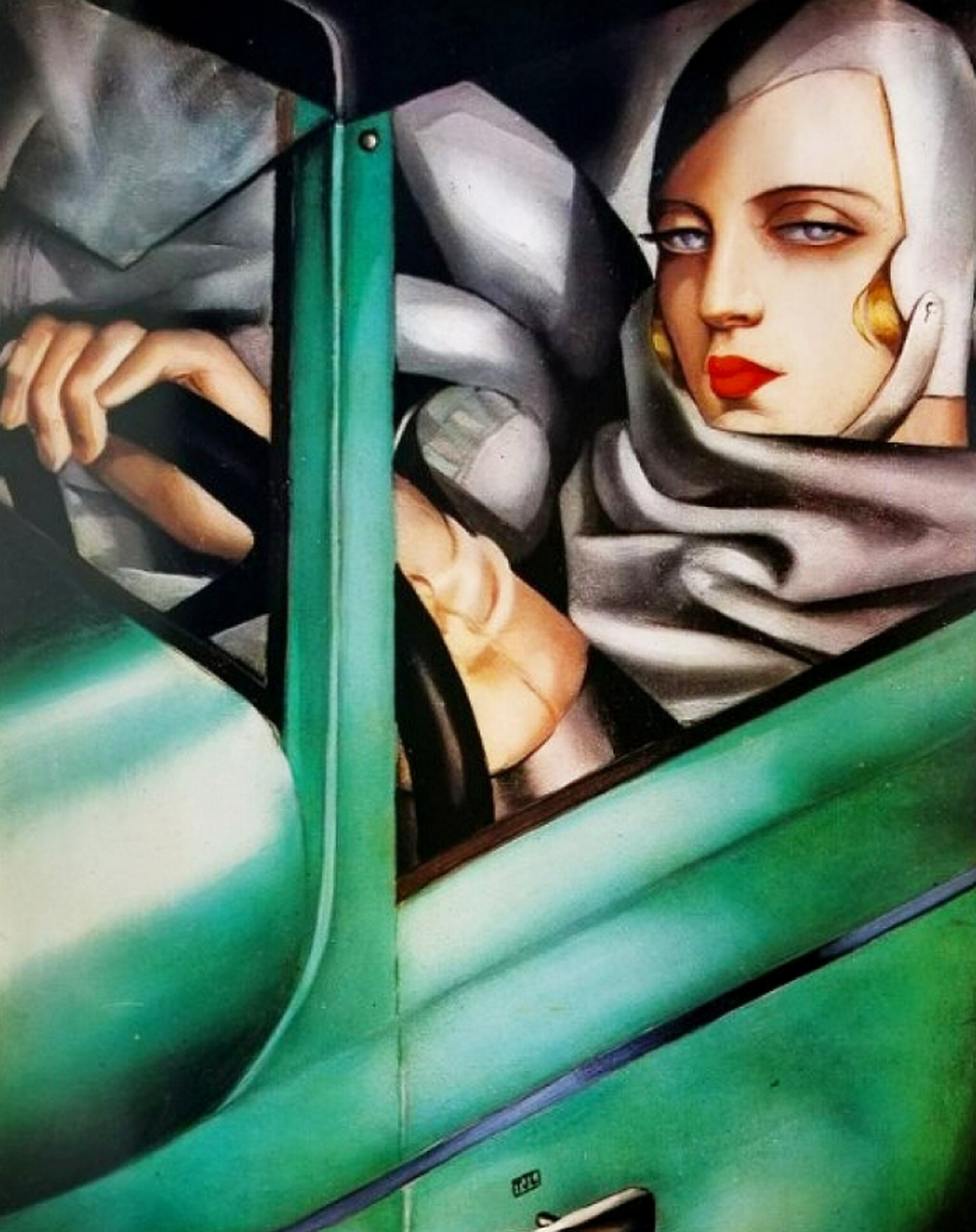 Tamara in the Green Bugatti by Tamara de Lempicka Reproduction