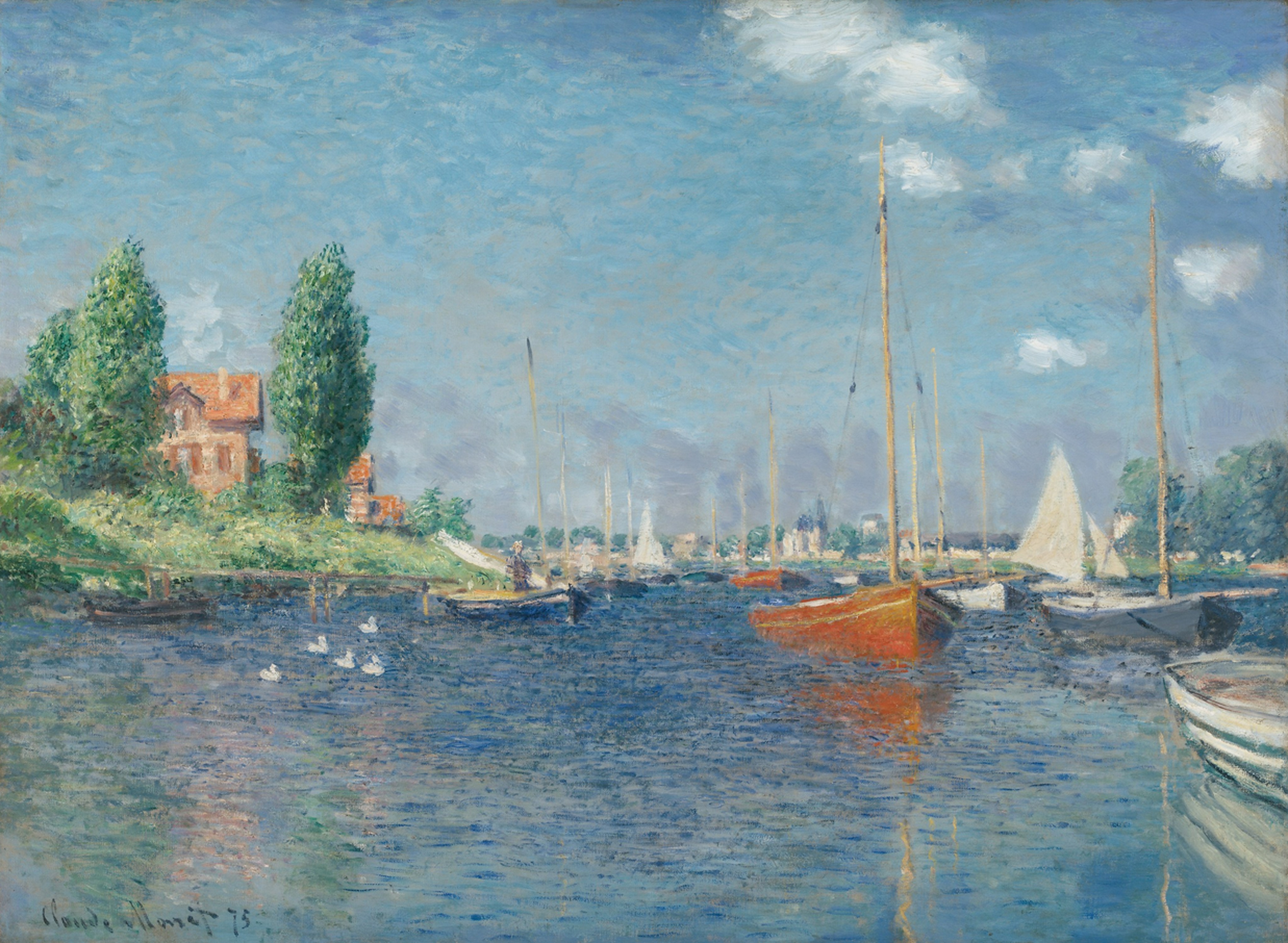 Red Boats Argenteuil by Claude Monet Reproduction