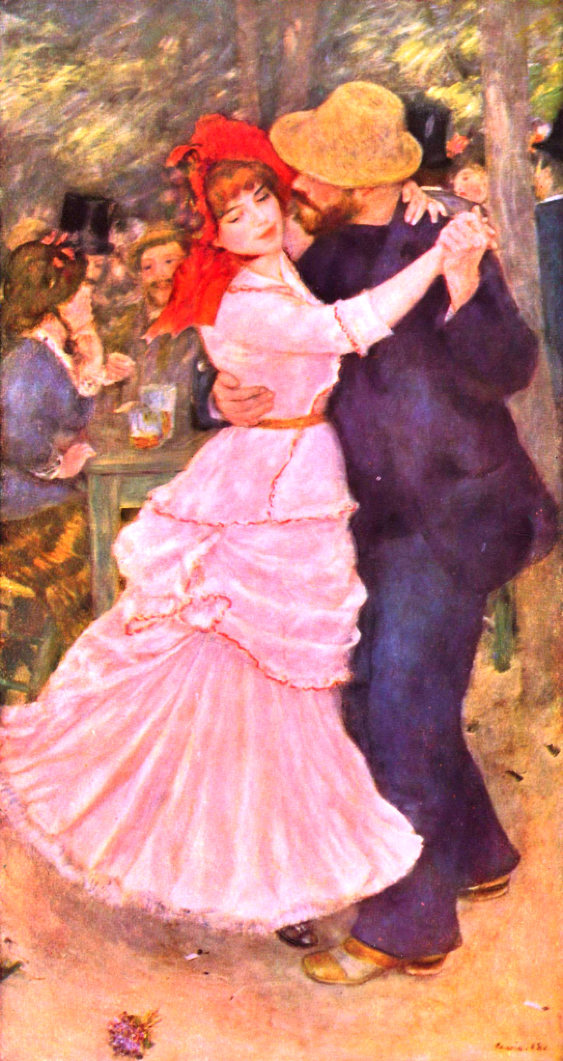 Dance at Bougival by Pierre-Auguste Renoir Reproduction
