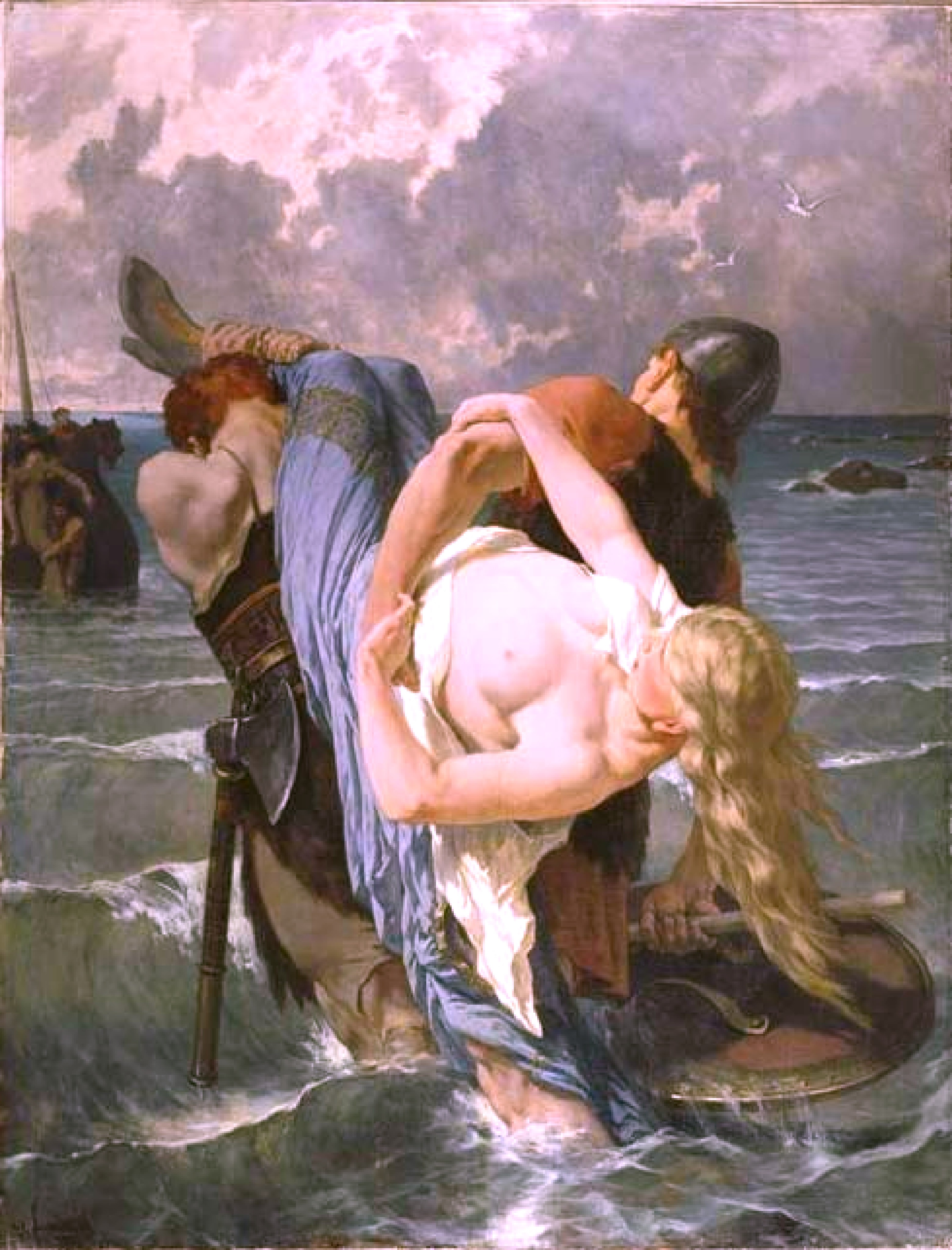 Pirates normands au IXe siècle (Normandy Pirates in the 9th Century) by Évariste Vital Luminais Reproduction