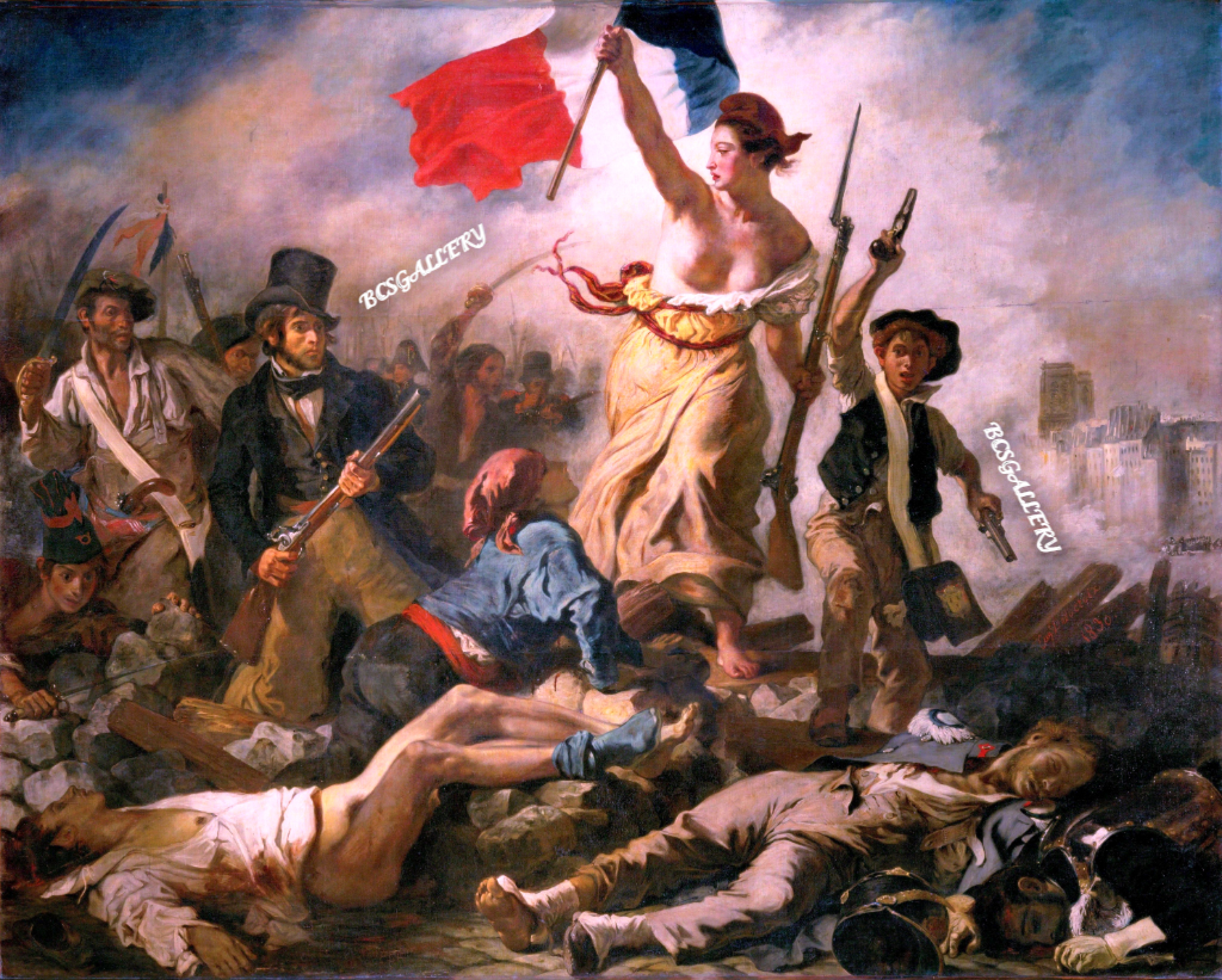 Liberty Leading the People by Eugène Delacroix Reproduction