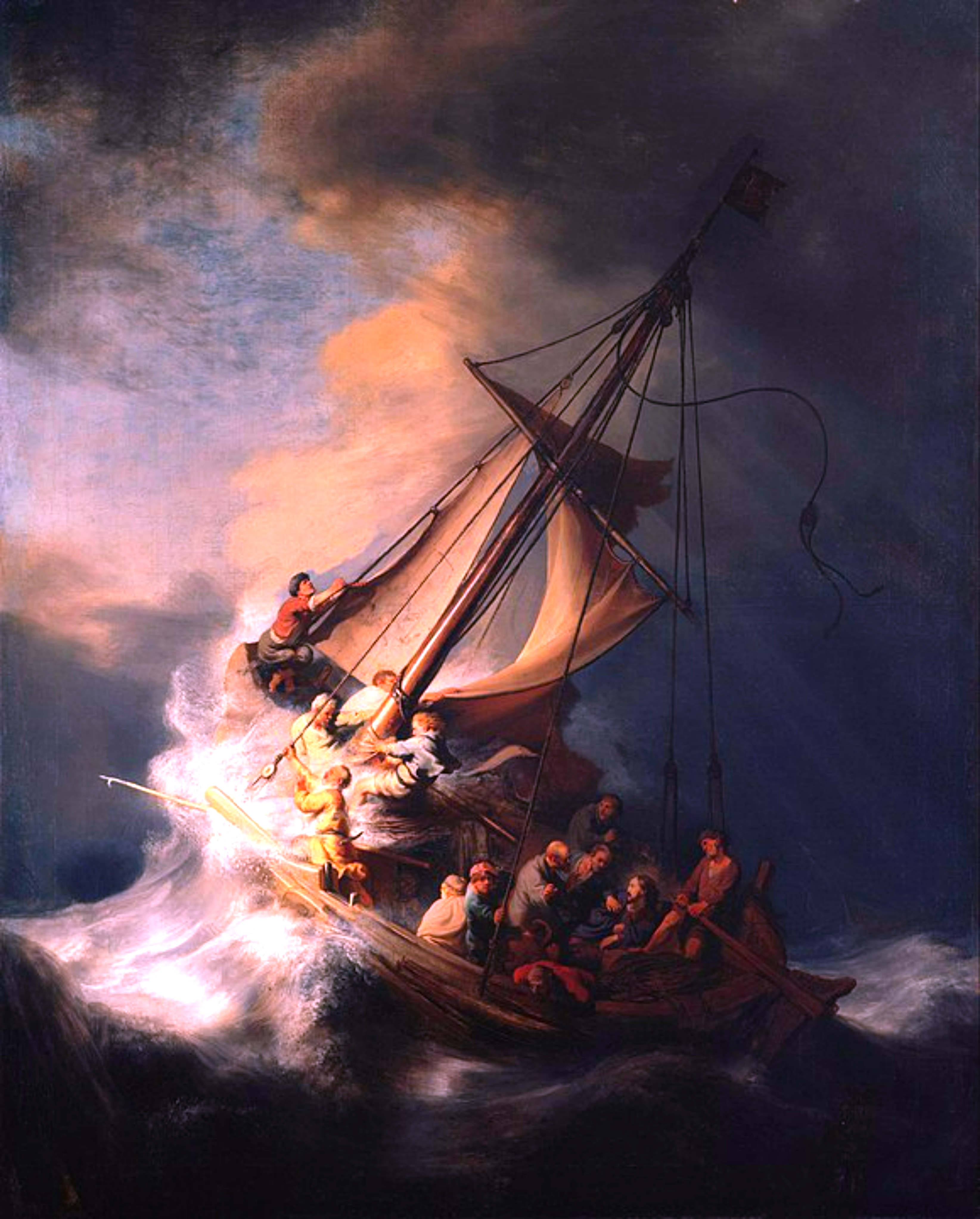 Christ In The Storm On The Sea Of Galilee by Rembrandt Van Rijn Reproduction