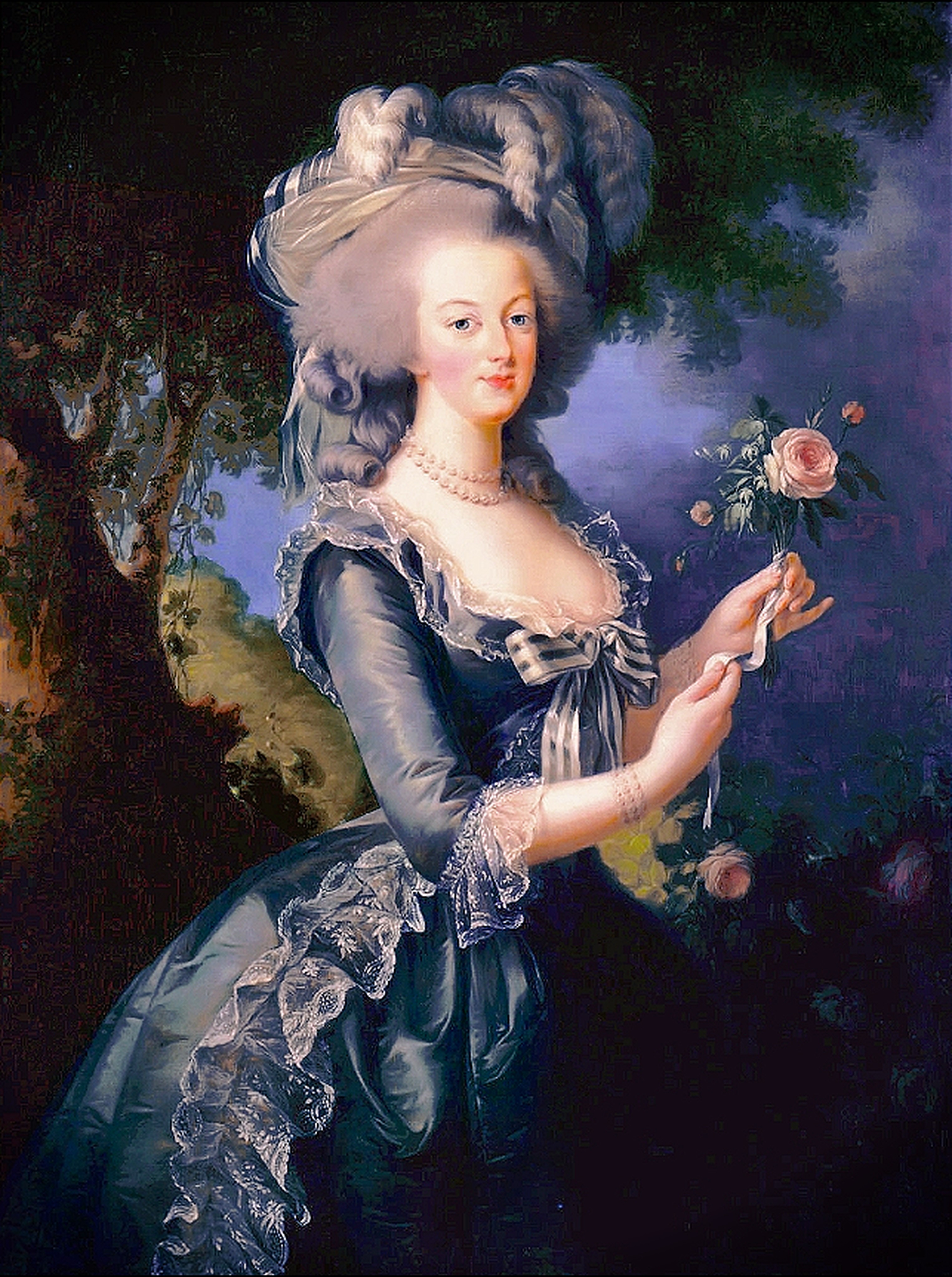  Marie Antoinette with a Rose by Élisabeth Vigée Le Brun Reproduction