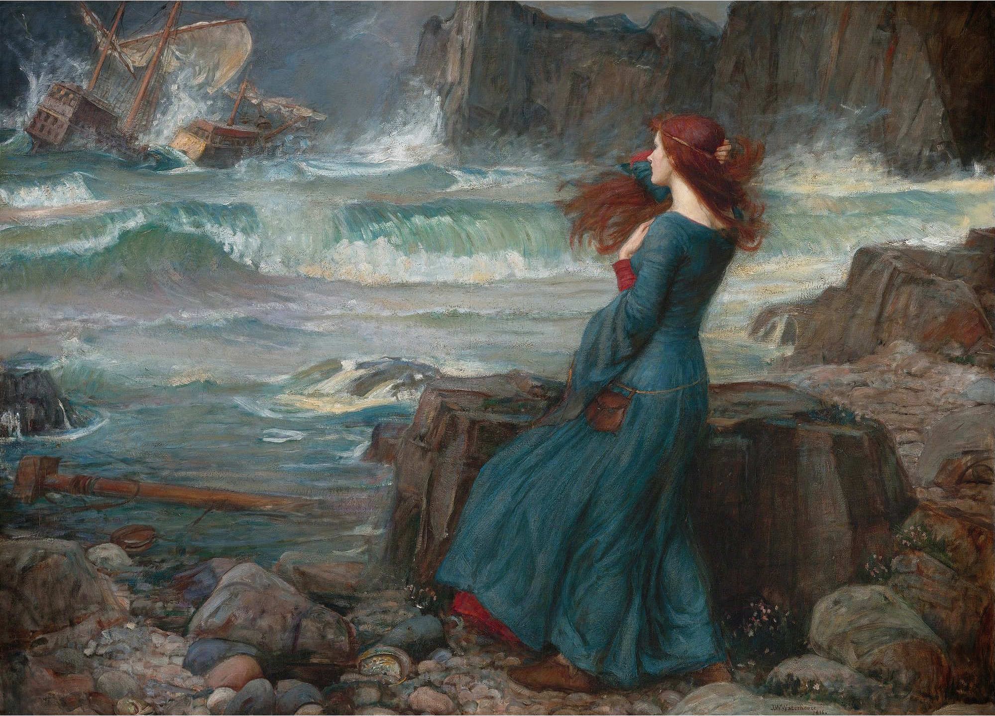 Miranda The Tempest by John William Waterhouse Reproduction