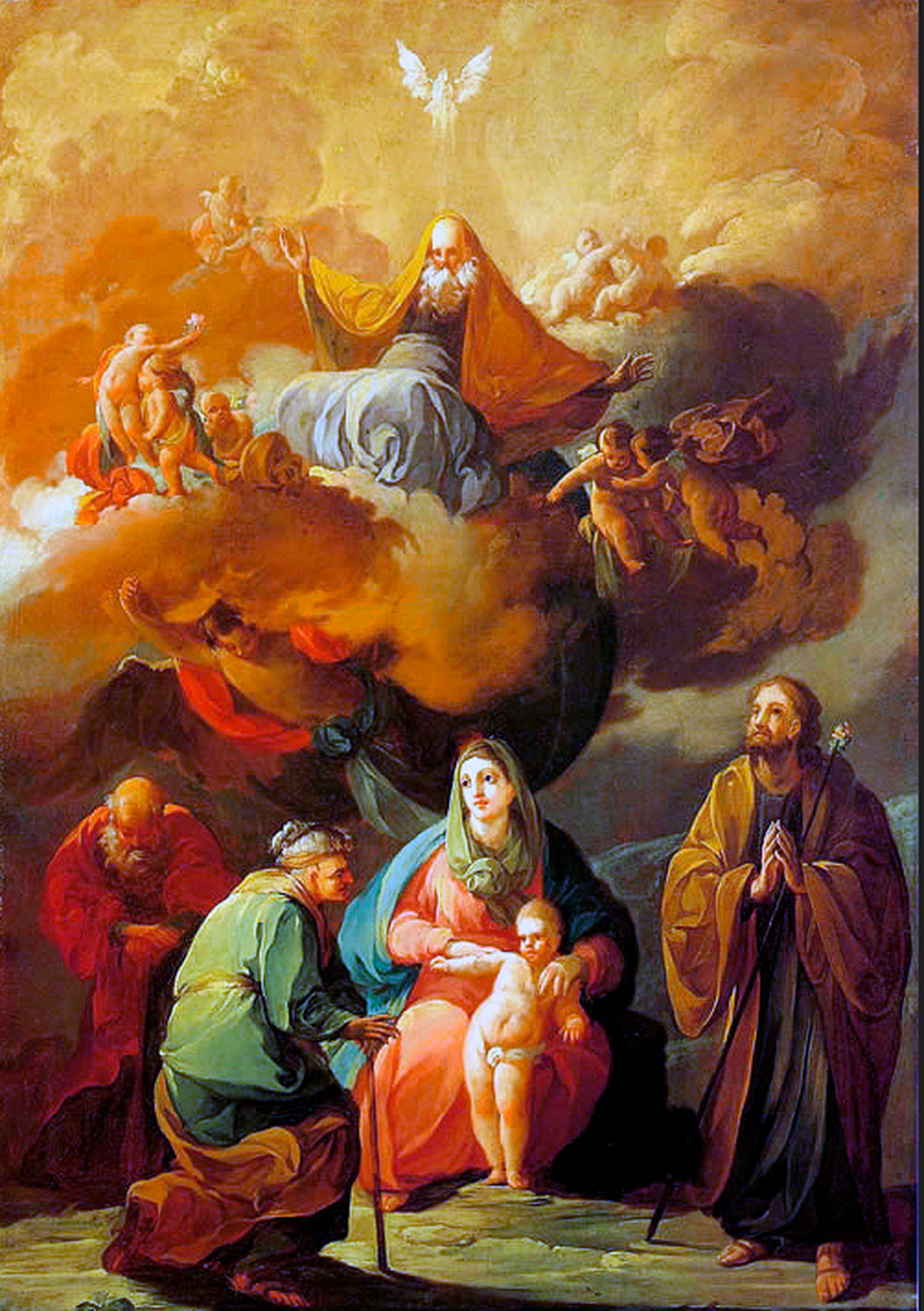 The Holy Family with Saint Joachim and Saint Anne Before the Eternal Glory by Francisco Goya Reproduction