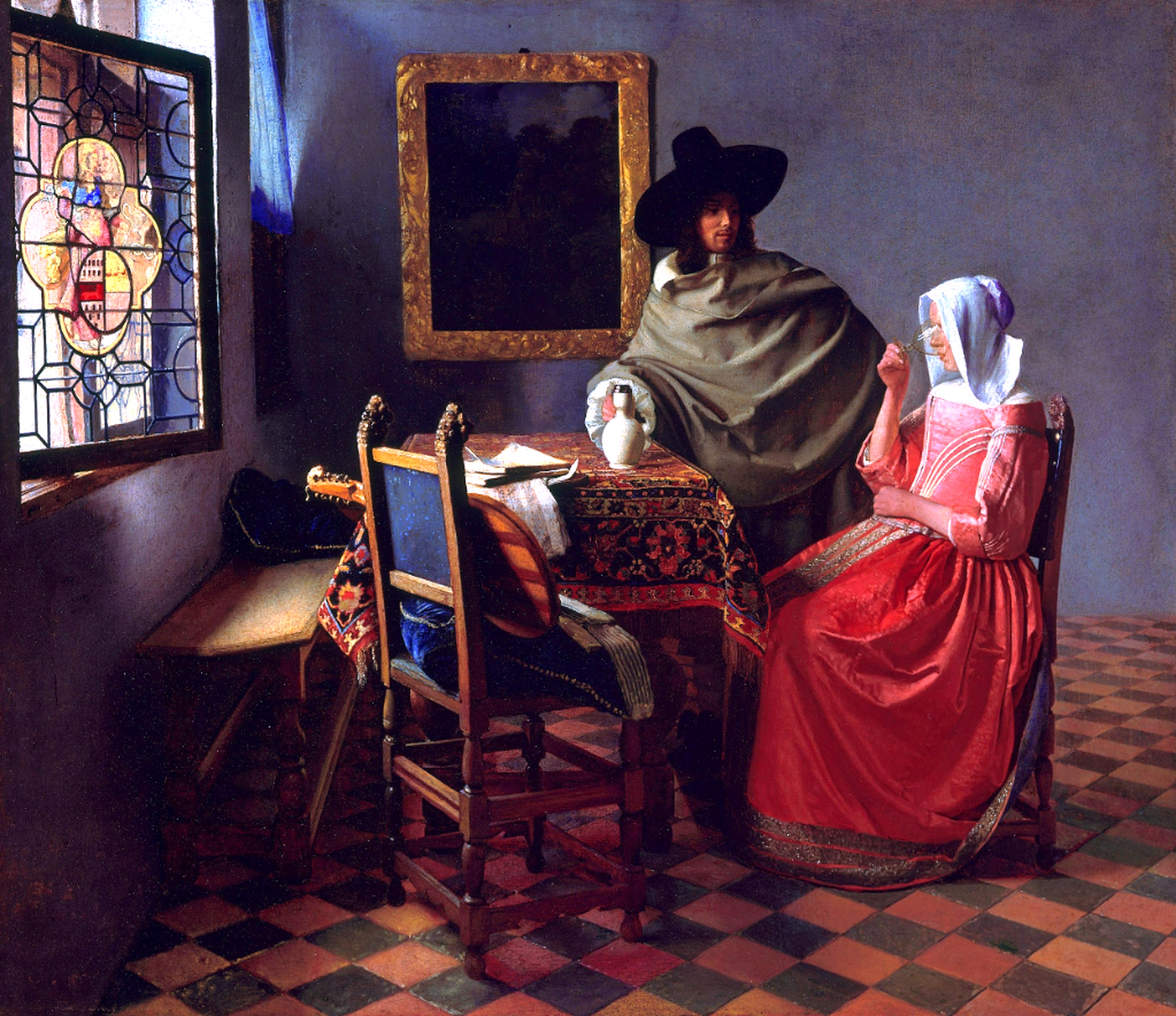 The Wine Glass by Johannes Vermeer Reproduction