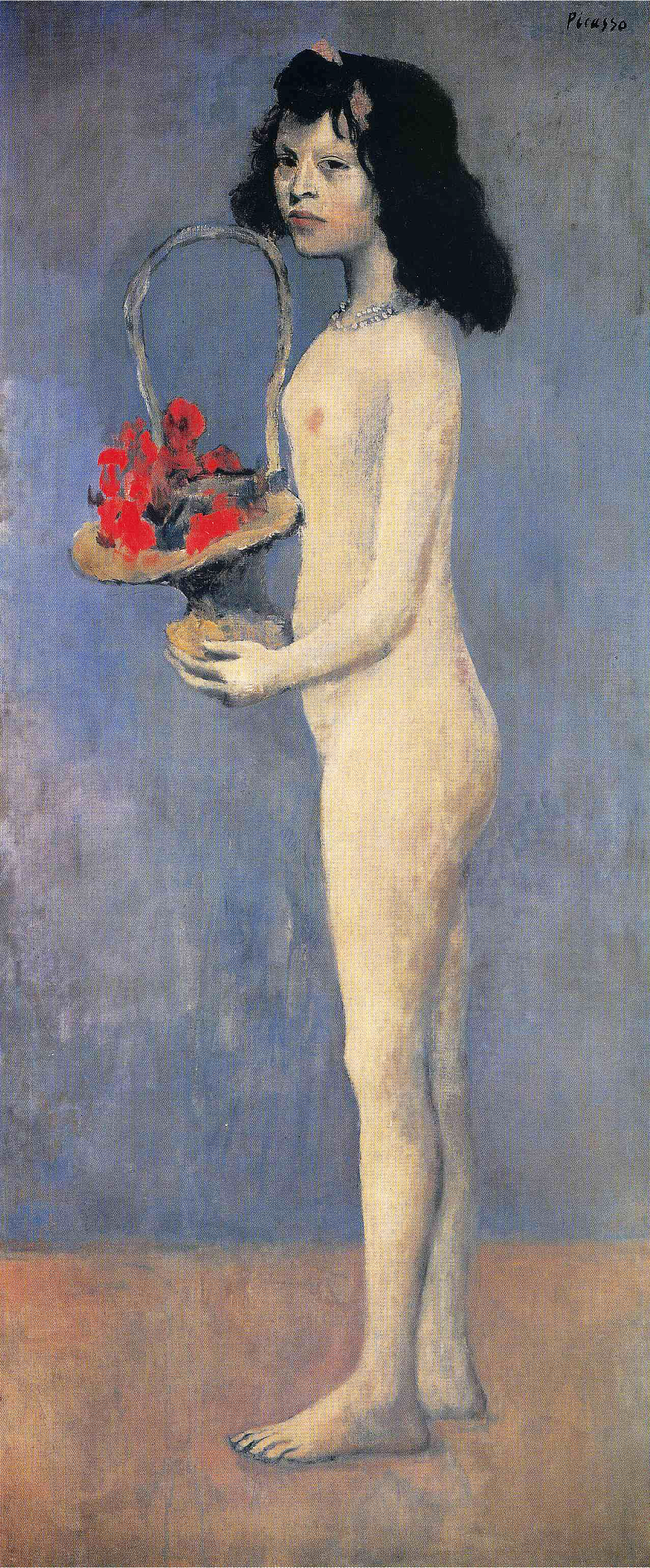 Young Girl with a Flower Basket by Pablo Picasso Reproduction