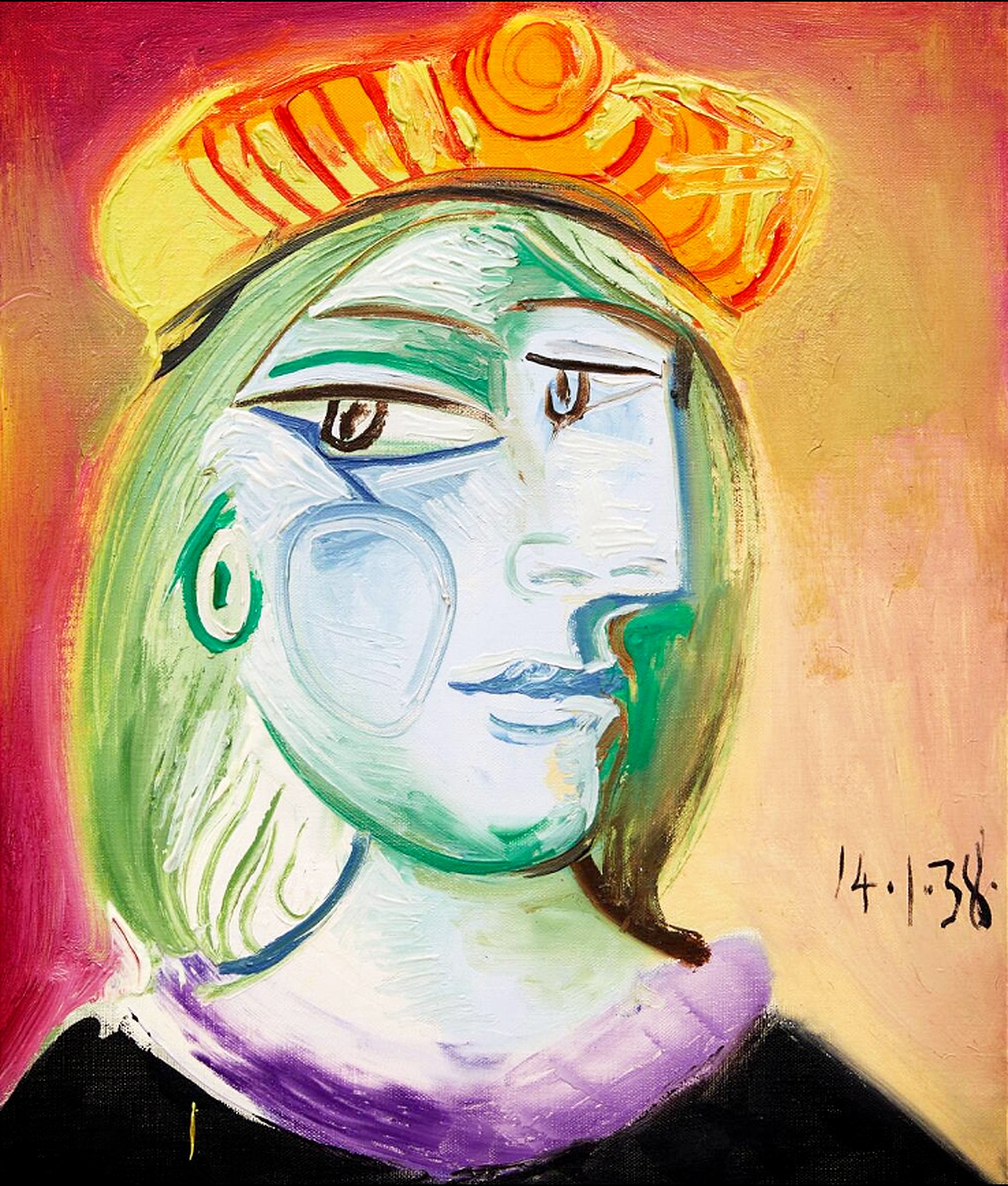 Femme au béret rouge-orange (Marie-Thérèse) by Pablo Picasso Reproduction