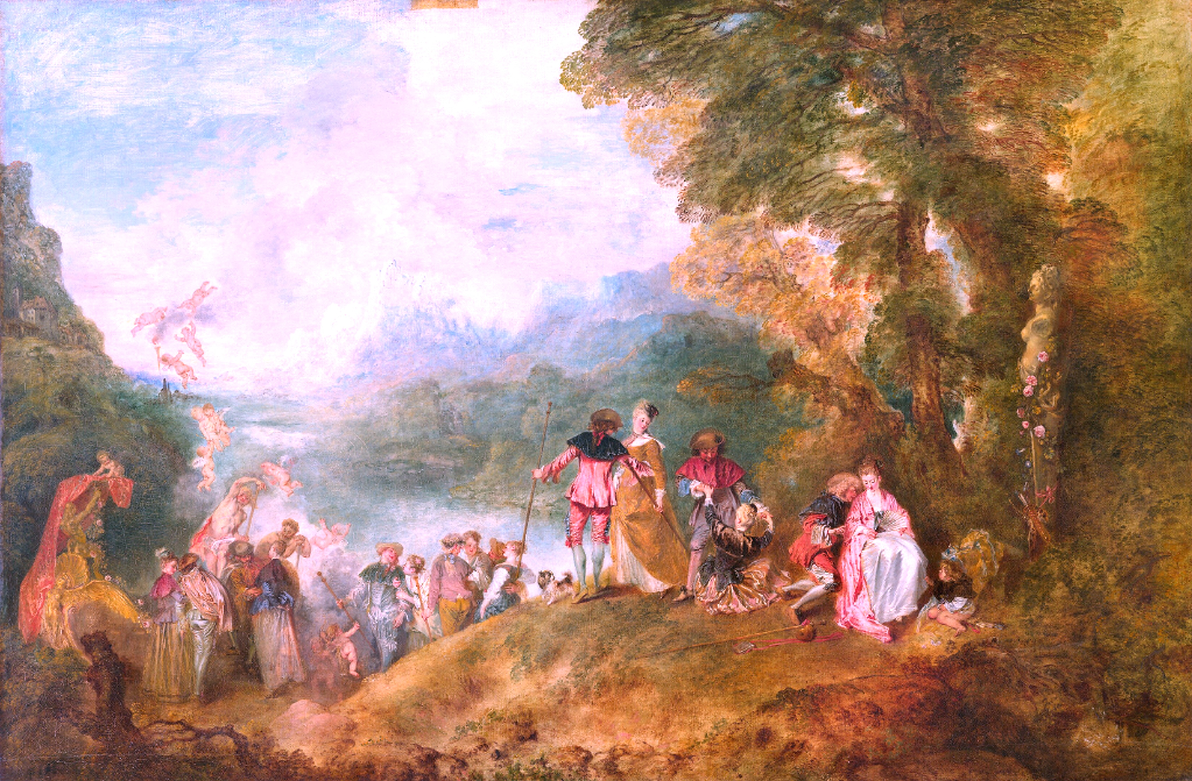 The Embarkation for Cythera ("L'embarquement pour Cythère") by Jean-Antoine Watteau Reproduction