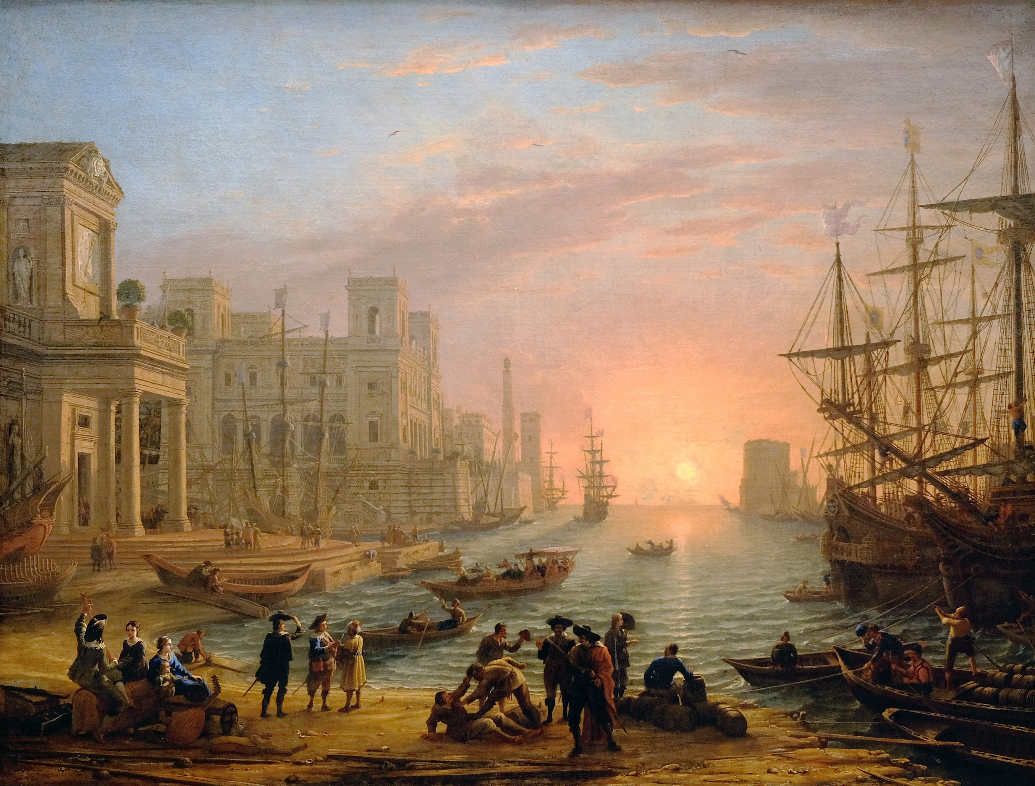 Seaport at Sunset by Claude Lorrain Reproduction