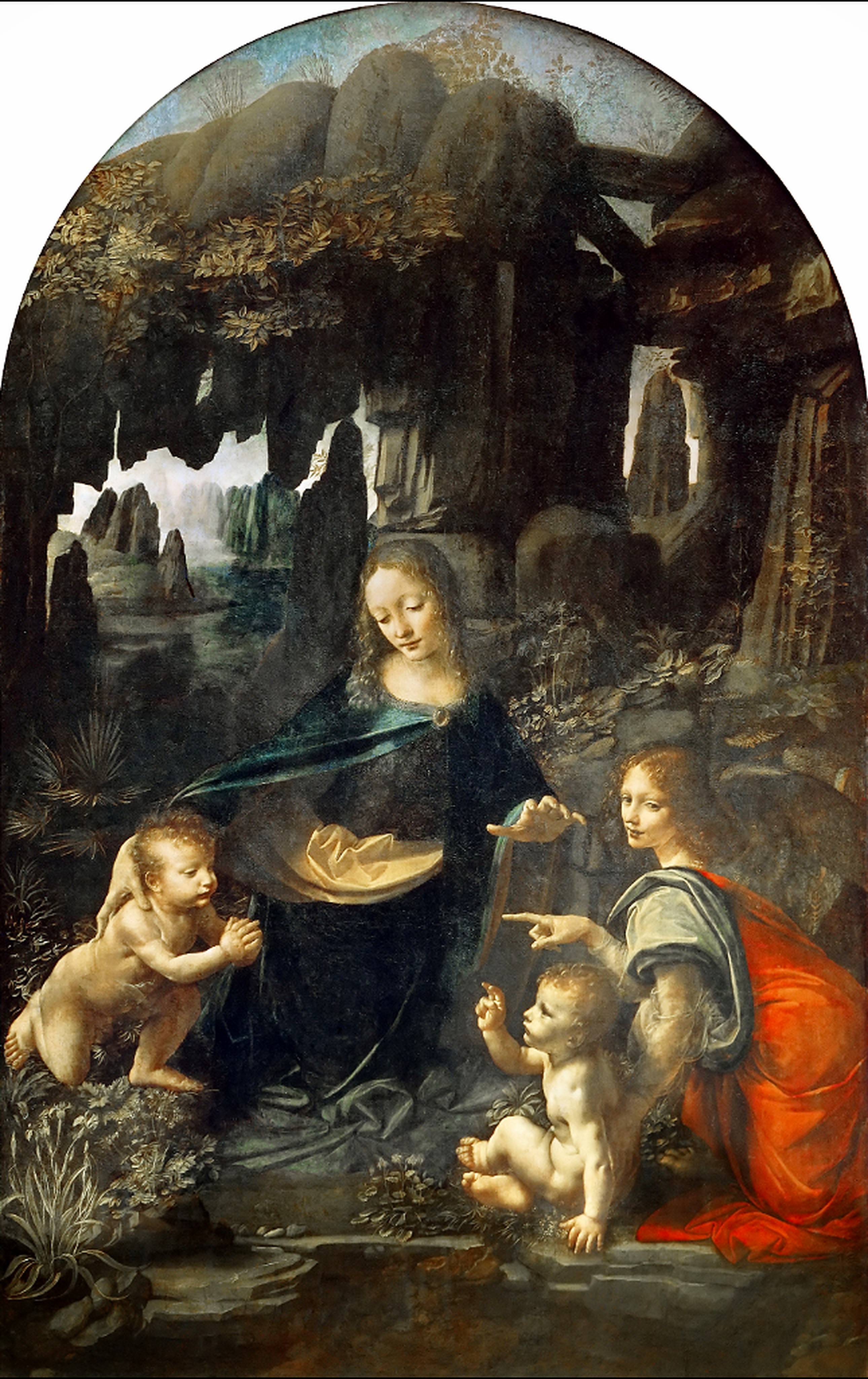 Louvre Virgin of the Rocks 1483 by Leonardo da Vinci Reproduction