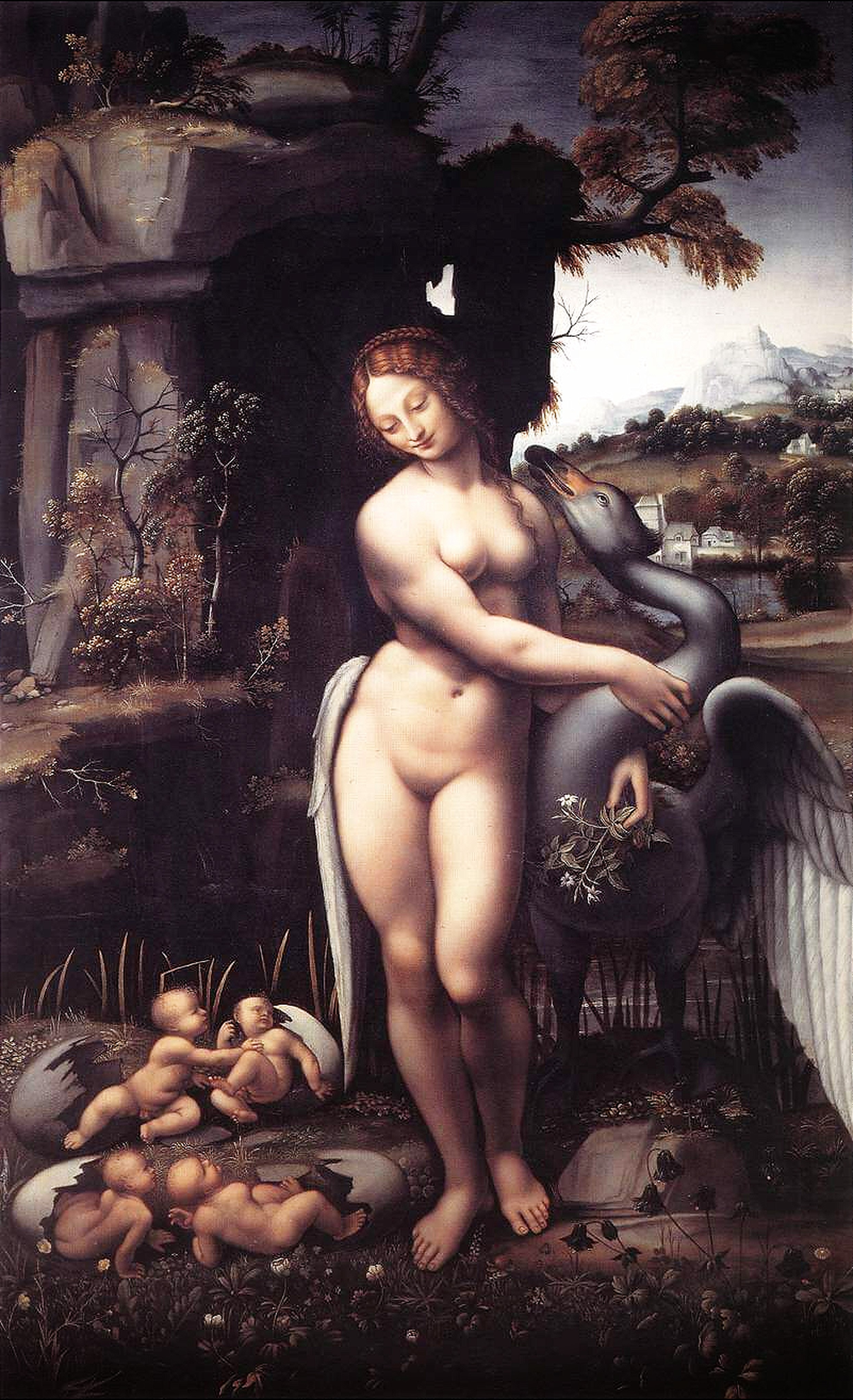 Leda and the Swan by Leonardo da Vinci reproduction