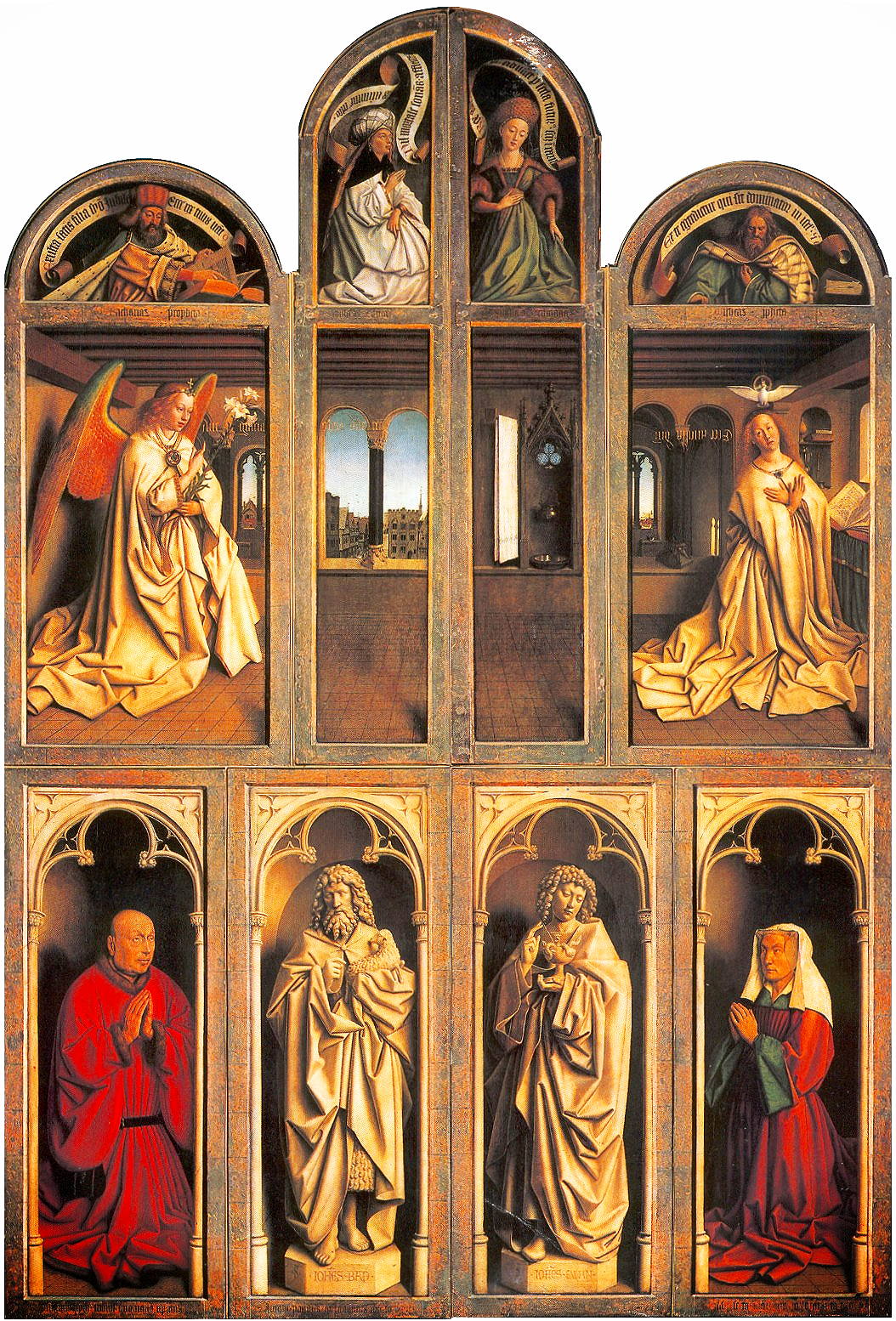The Ghent Altarpiece (Exterior) 1432 by Jan van Eyck and Hubert van Eyck Reproduction