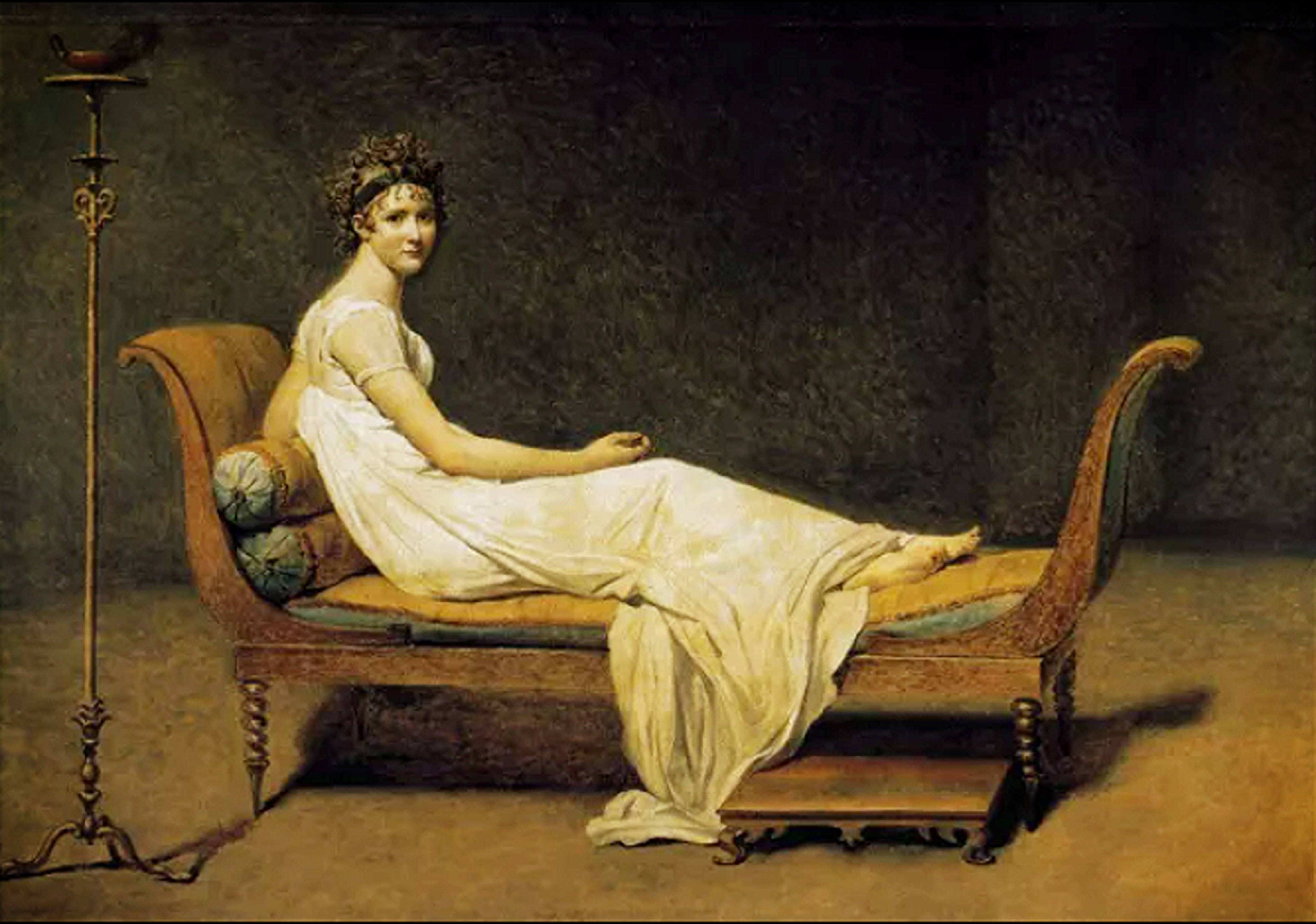 Portrait of Madame Récamier 1800 by Jacques-Louis David Reproduction