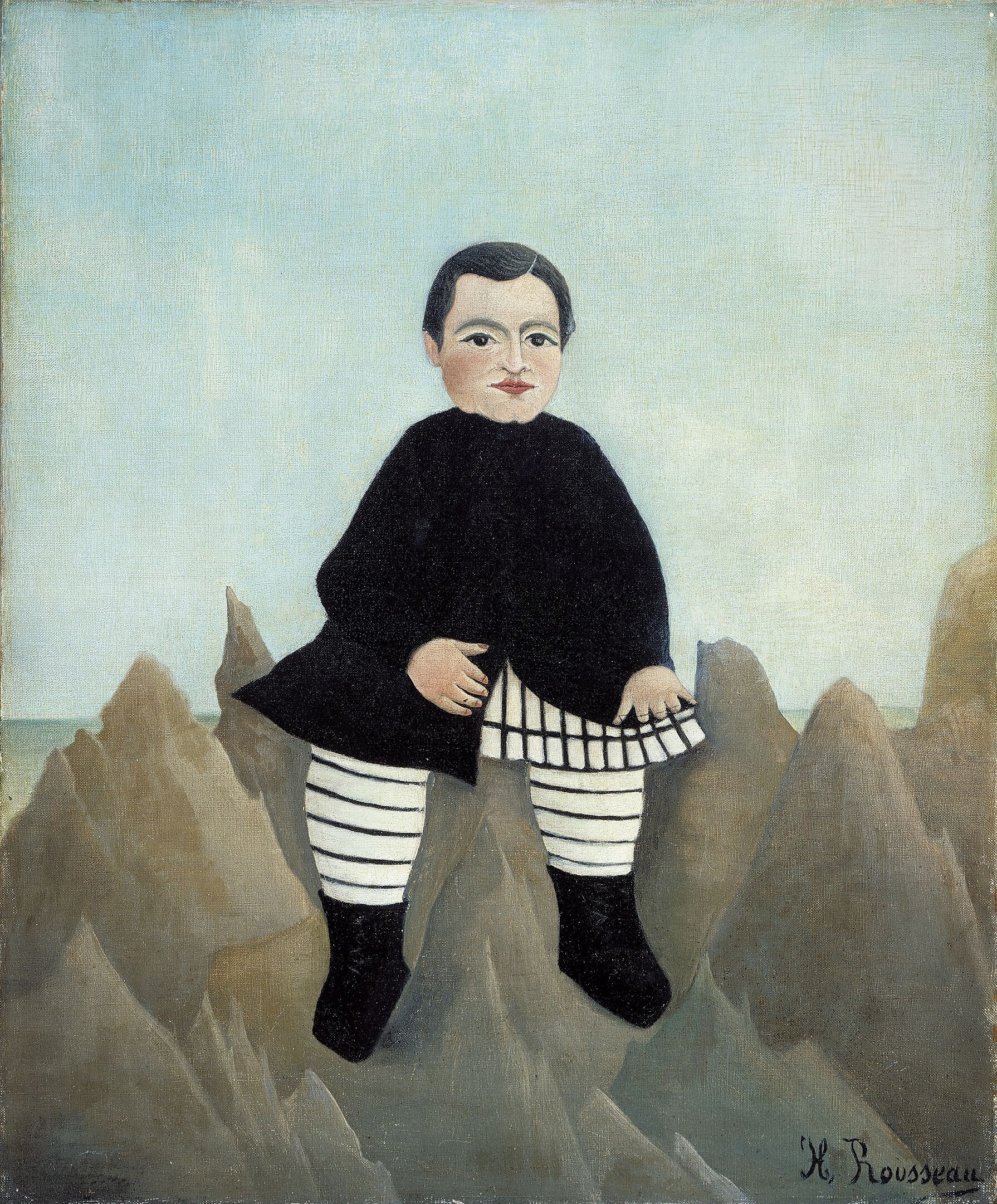 Boy on the Rocks by Henri Rousseau Reproduction