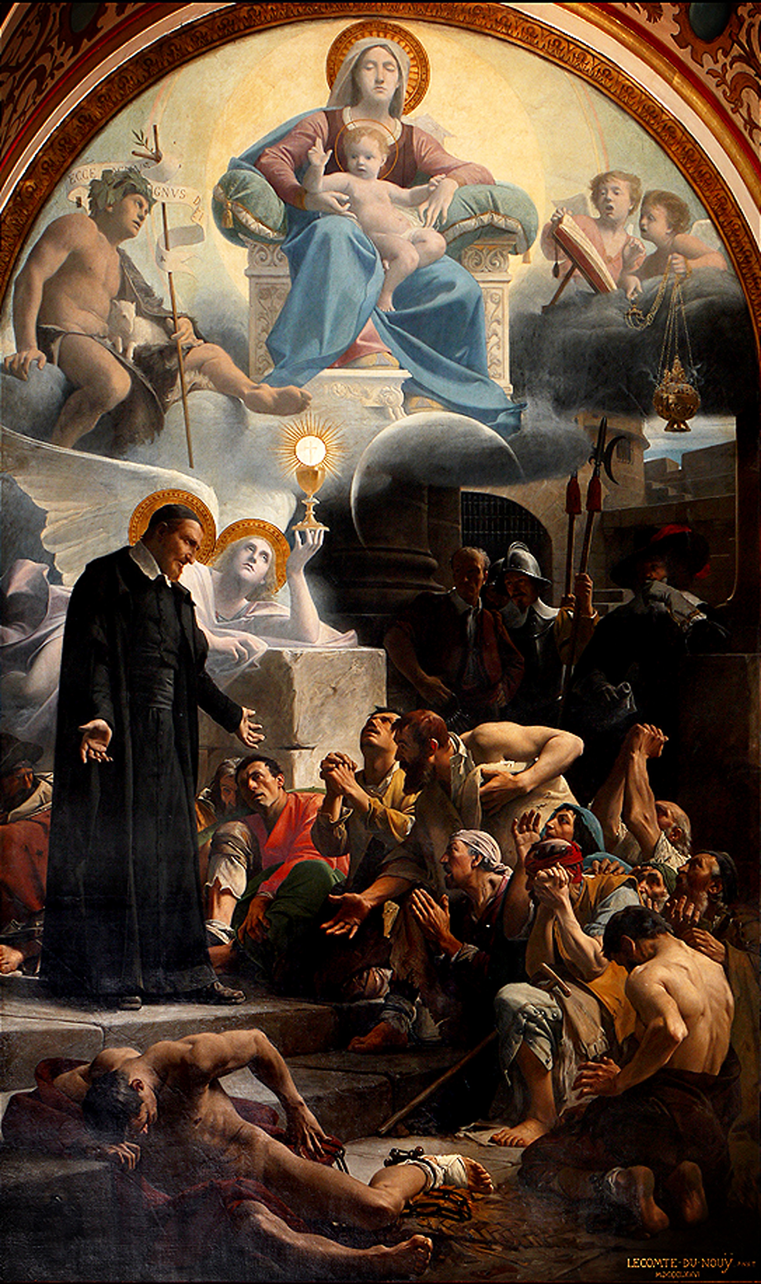 Saint Vincent de Paul Bringing the Galley Slaves Back to the Faith 1876 by Jean-Jules-Antoine Lecomte du Nouÿ Reproduction