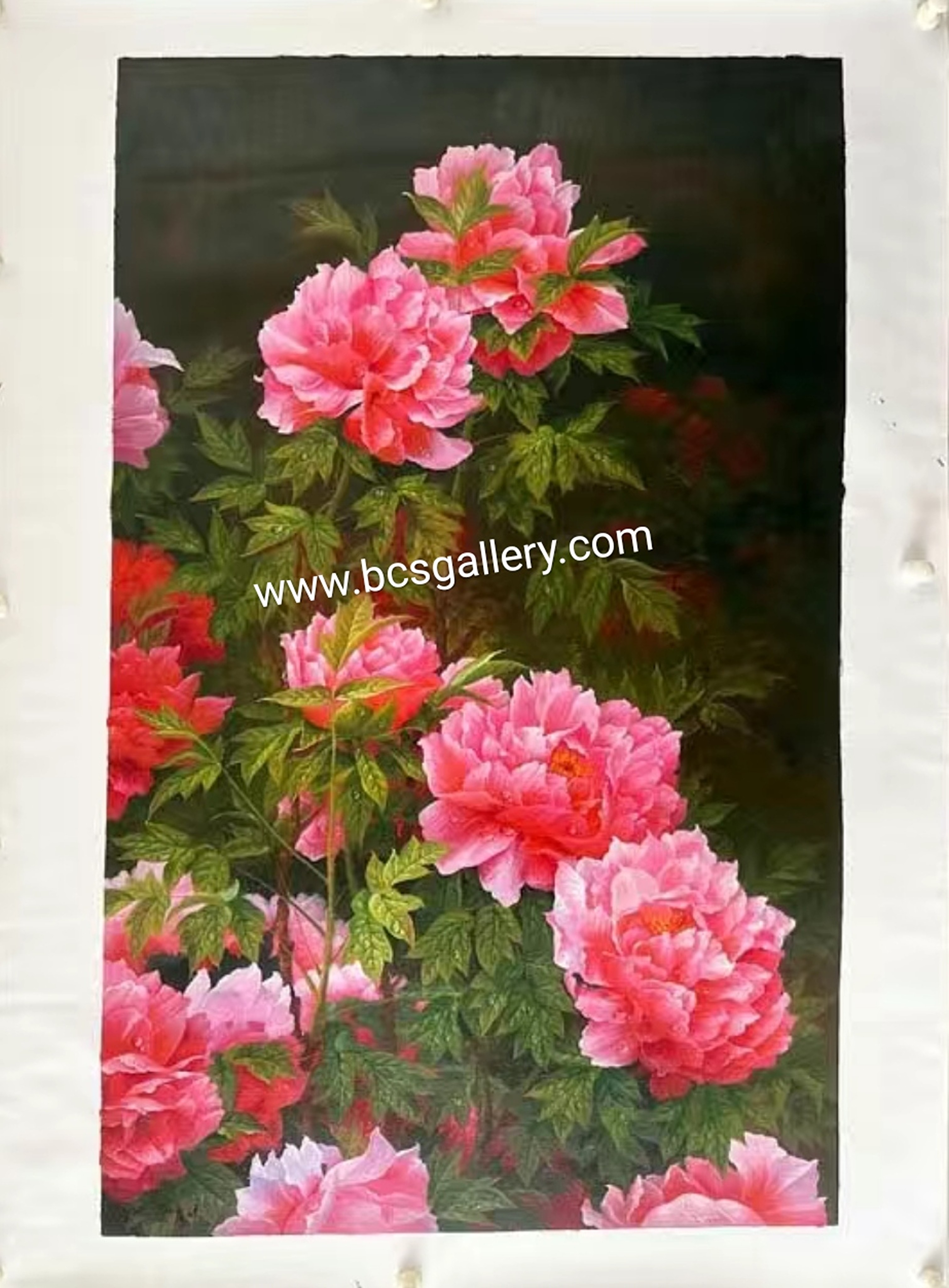 Original Peonies Oil Painting Peonies Oil Painting on canvas 100% Hand Painted Floral Landscape by Maria Jin