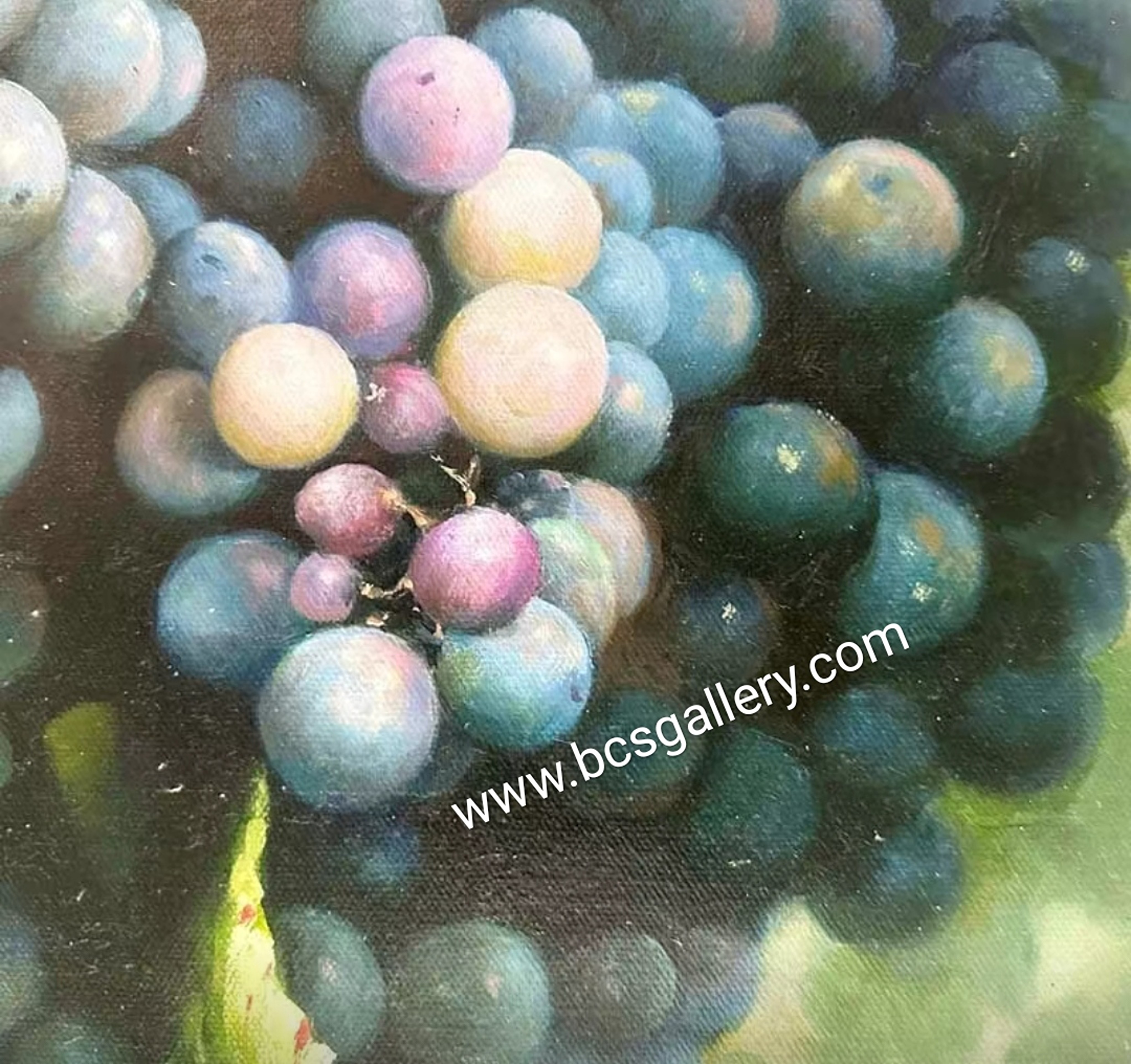 Original Grapevines Painting Grapes Oil Painting on canvas 100% Hand Painted by Andrew Ang