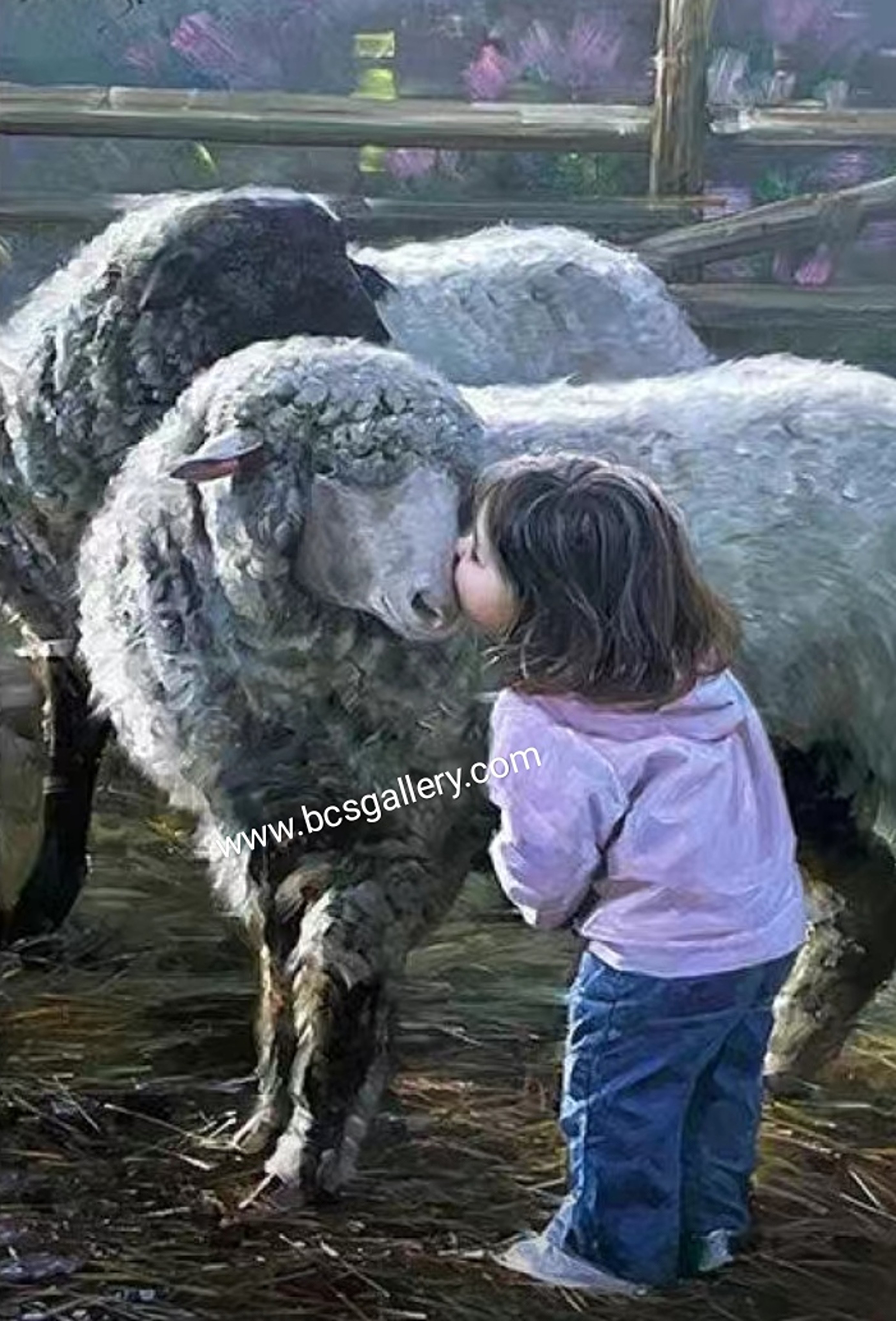 Original First Kiss Oil Painting First Kiss Oil Painting on canvas 100% Hand Painted Nature Wall Decor Rural Landscape by Jeremy Piao
