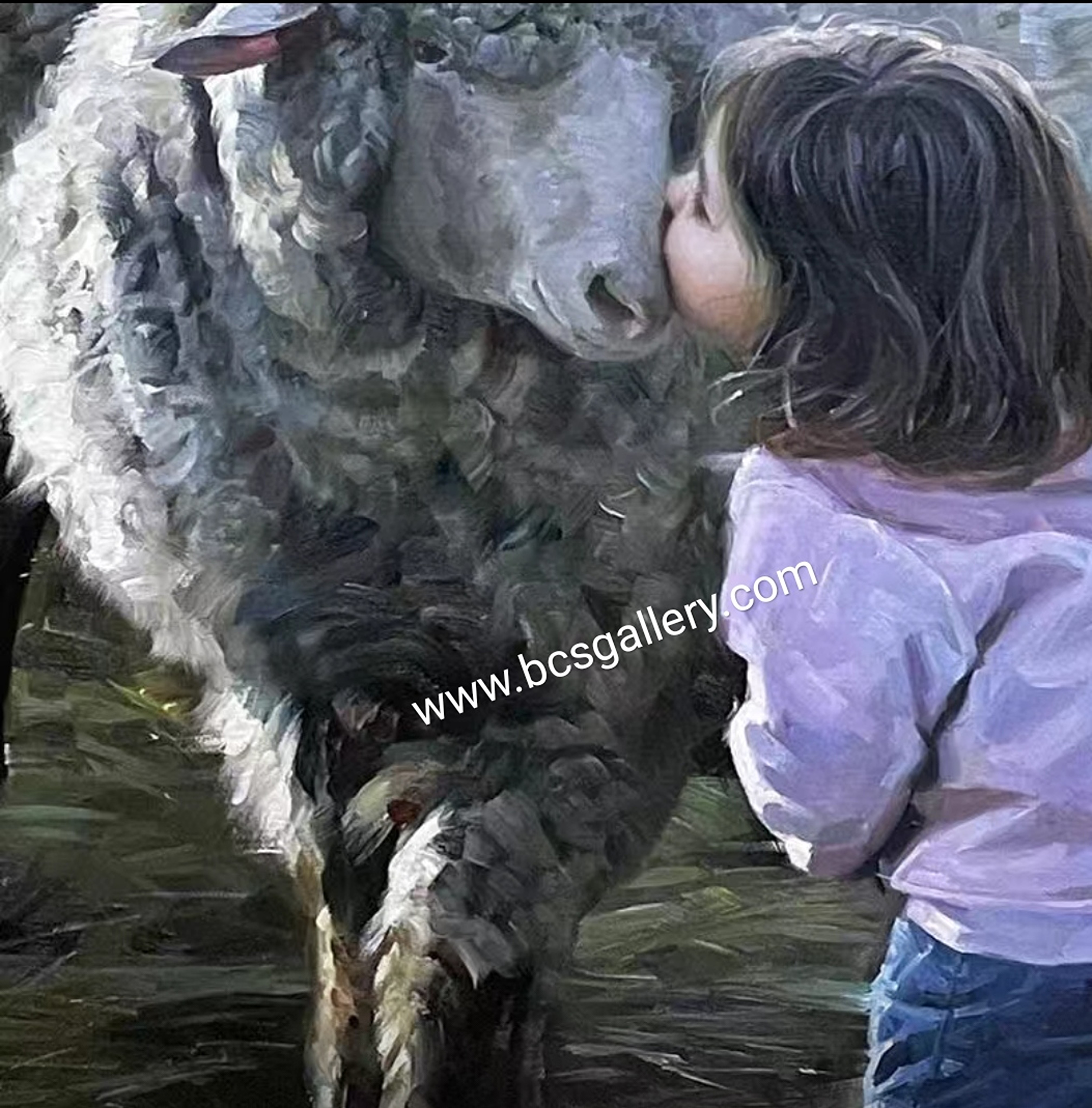 Original First Kiss Oil Painting First Kiss Oil Painting on canvas 100% Hand Painted Nature Wall Decor Rural Landscape by Jeremy Piao