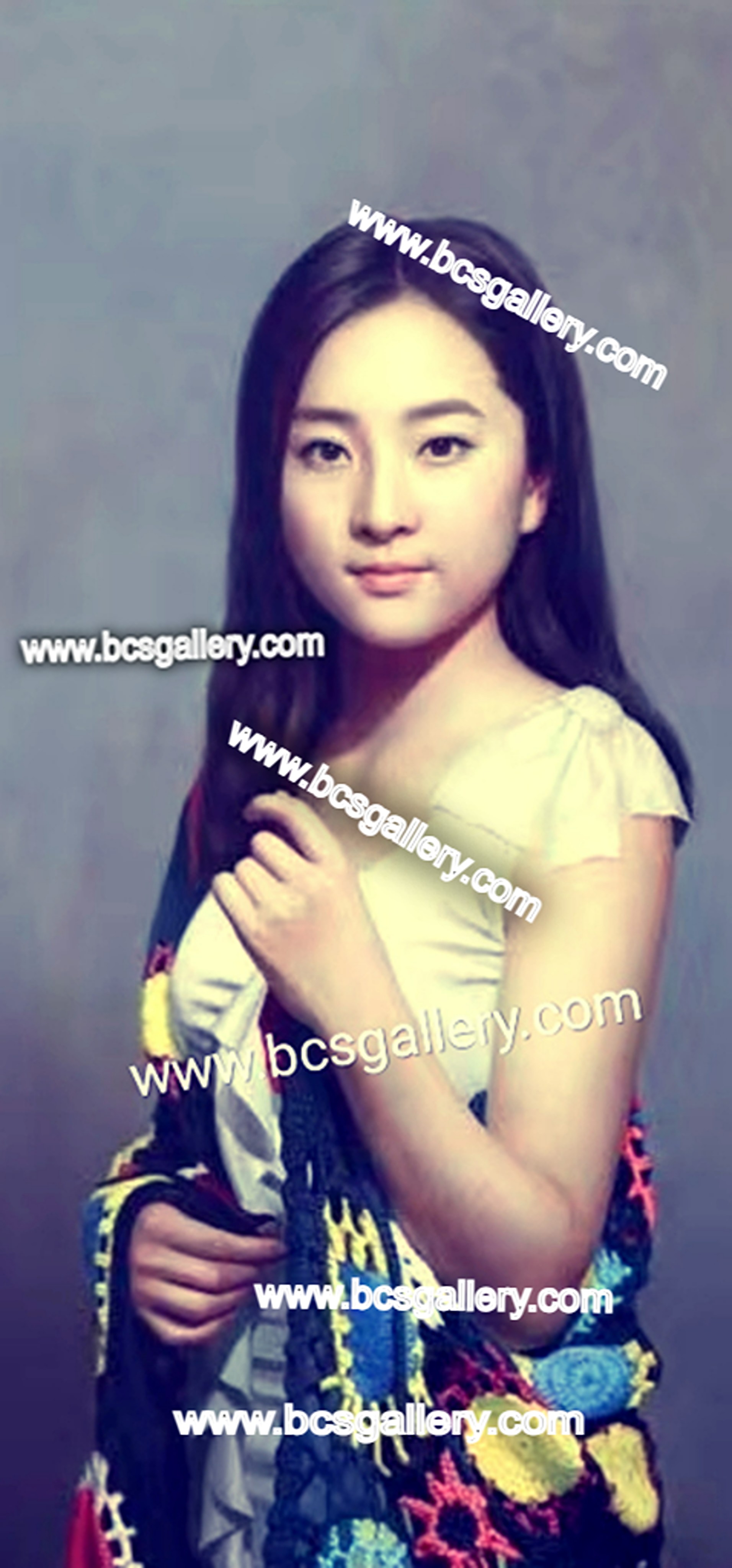Original Girl Wearing a Shawl Painting The Shawl Lady Oil Painting on canvas 100% Hand Painted 