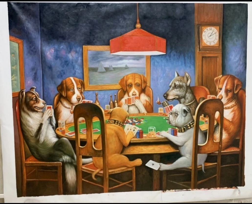 A Friend in Need, Dogs Playing Poker 1903 by Cassius Marcellus Coolidge Reproduction
