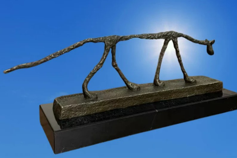Alberto Giacometti The Cat bronze sculpture Cat bronze art reproduction animal figurine personalized gifts minimalism vintage Le Chat with black marble base