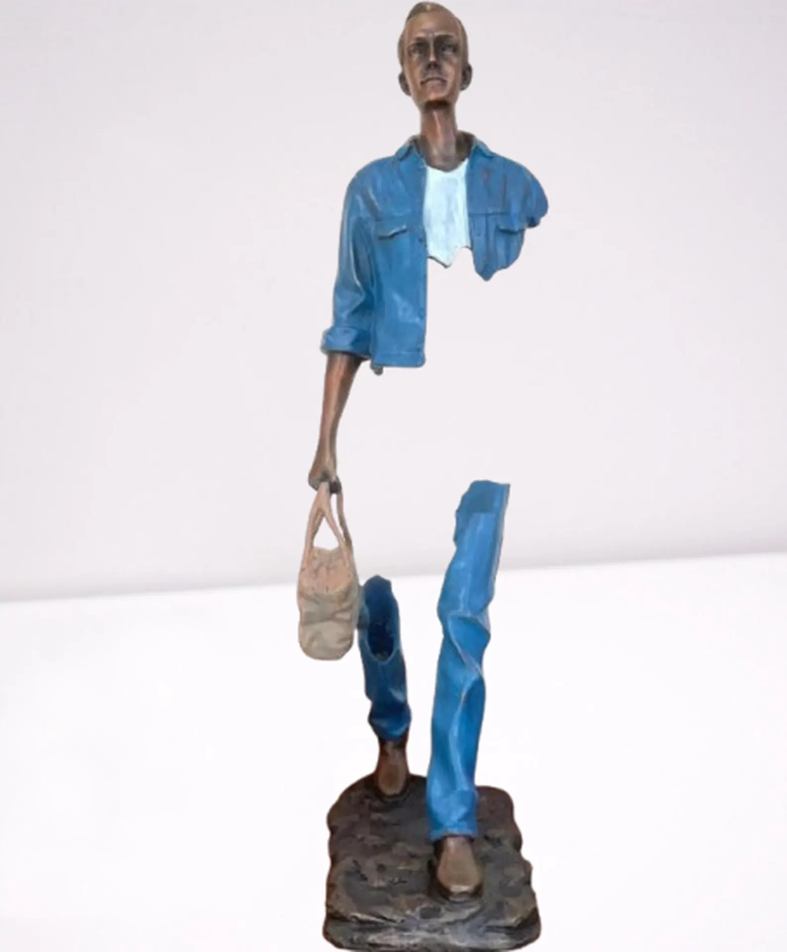 Invisible Travel Man Bronze Sculpture Famous Surreal Traveler Bronze Figurine Collectible Art Catalano large all bronze statue 