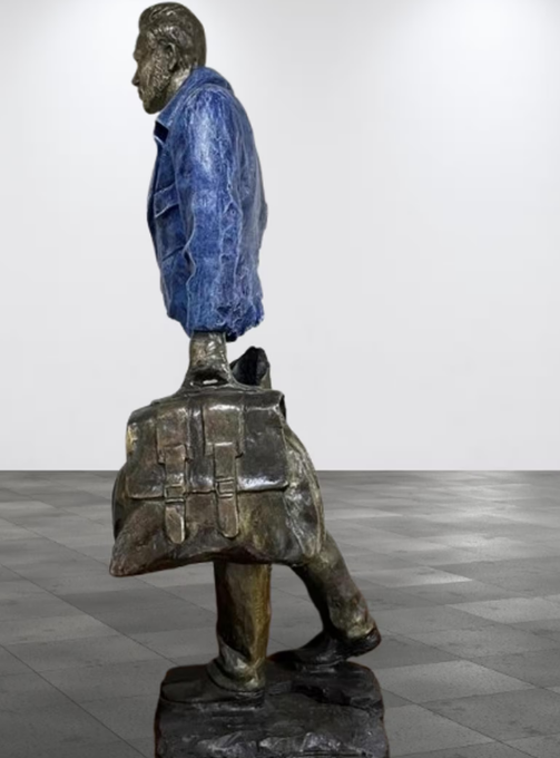 Invisible Travel Man II Bronze Sculpture Famous Surreal Traveler Bronze Figurine Replica Collectible Art large all bronze statue 