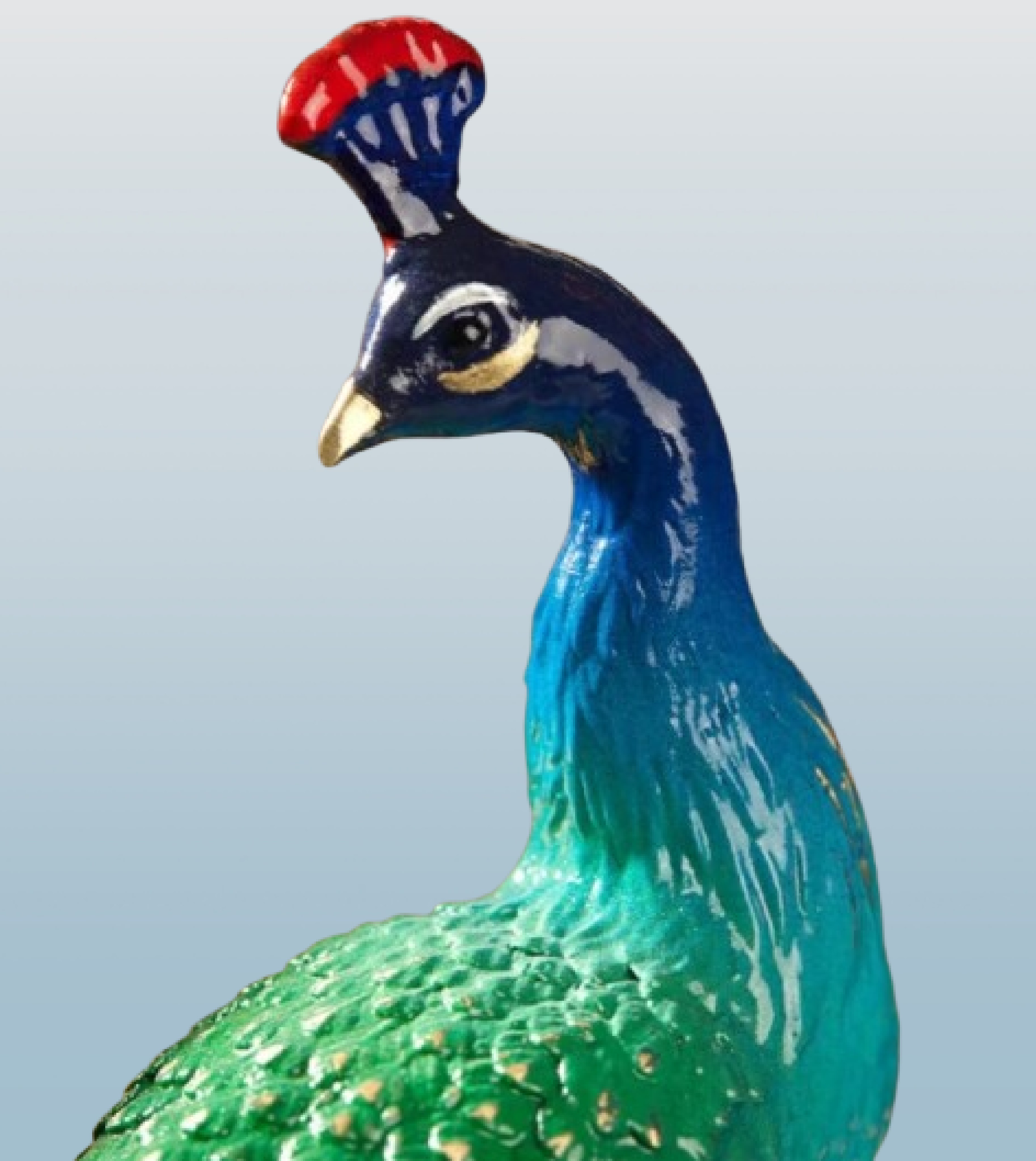 Peacock Elegance with Cherry Blossoms bronze sculpture Feng Shui Longevity Yin-Yang Handcrafted Lost-Wax Cast vintage Luxury Interior Statue