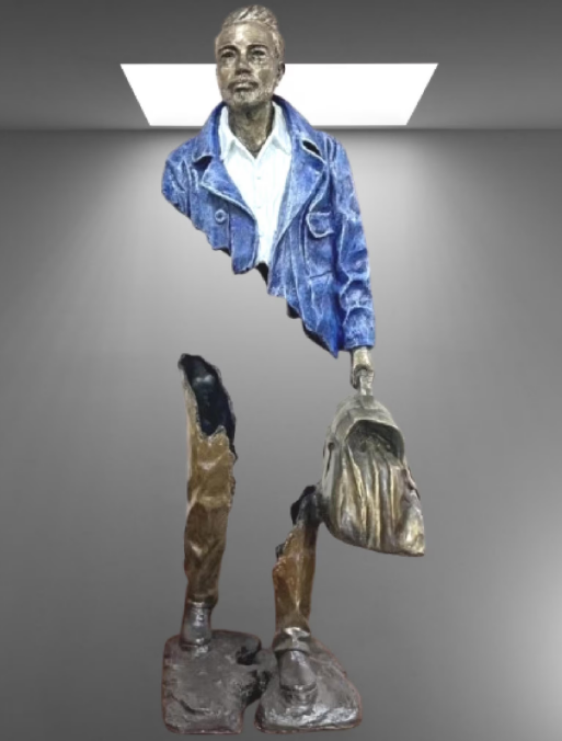Invisible Travel Man II Bronze Sculpture Famous Surreal Traveler Bronze Figurine Replica Collectible Art large all bronze statue 
