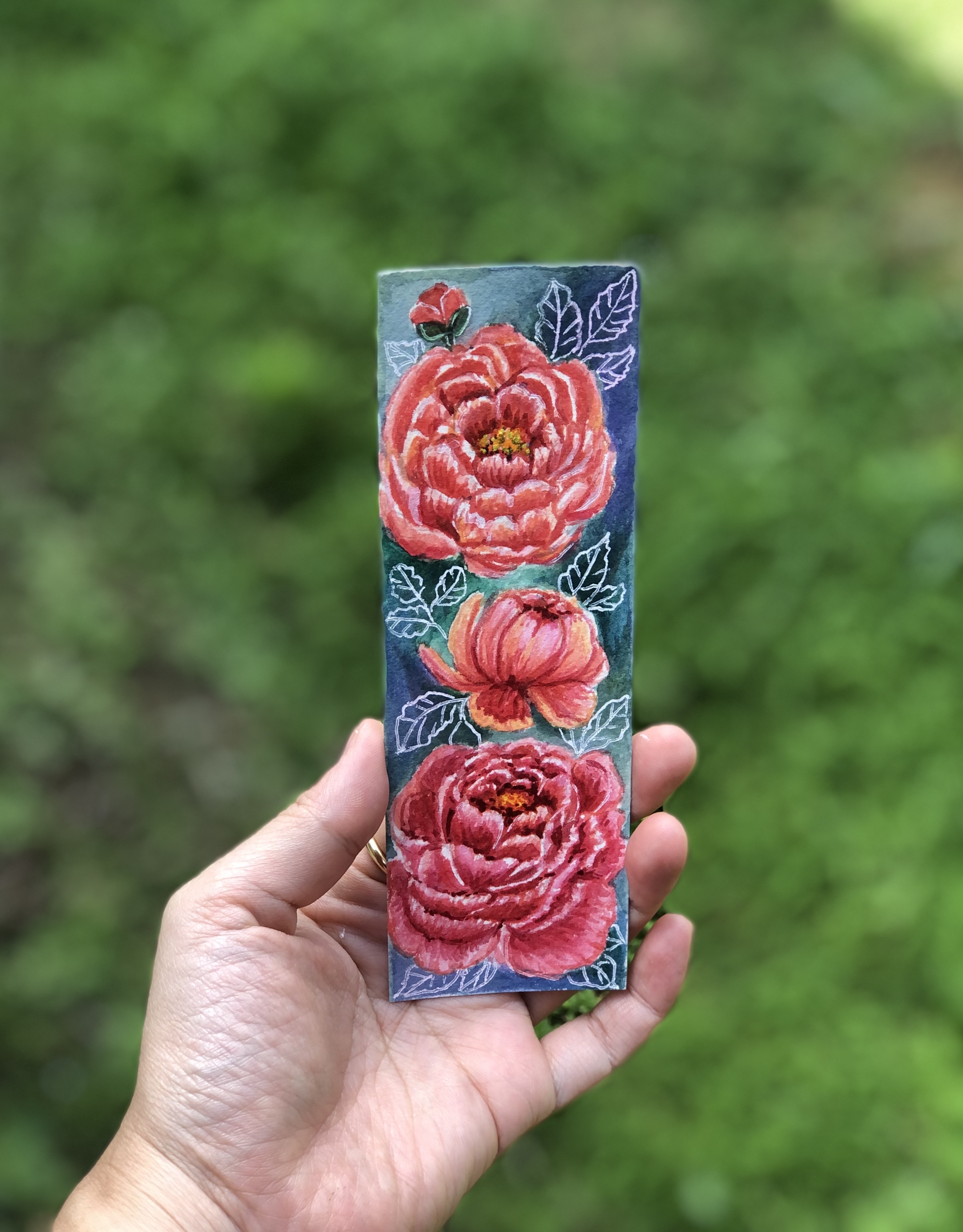 3 Original Gouache Bookmarks (Set of 3)